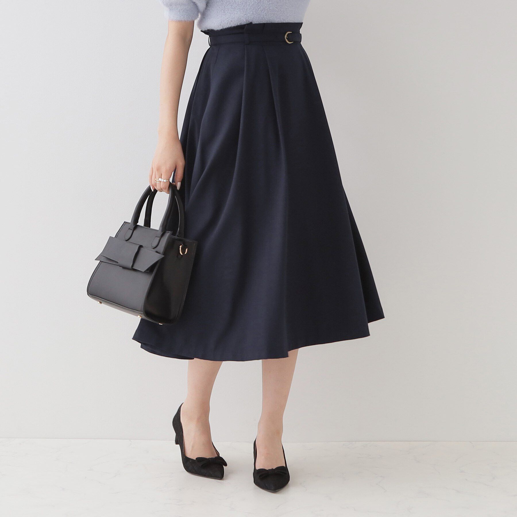 Couture broach「タックウエスト ベルテッドスカート」|スカート|