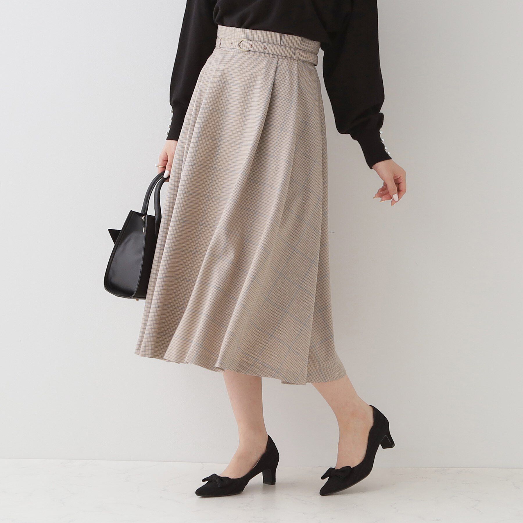 Couture broach「タックウエスト ベルテッドスカート」|スカート|