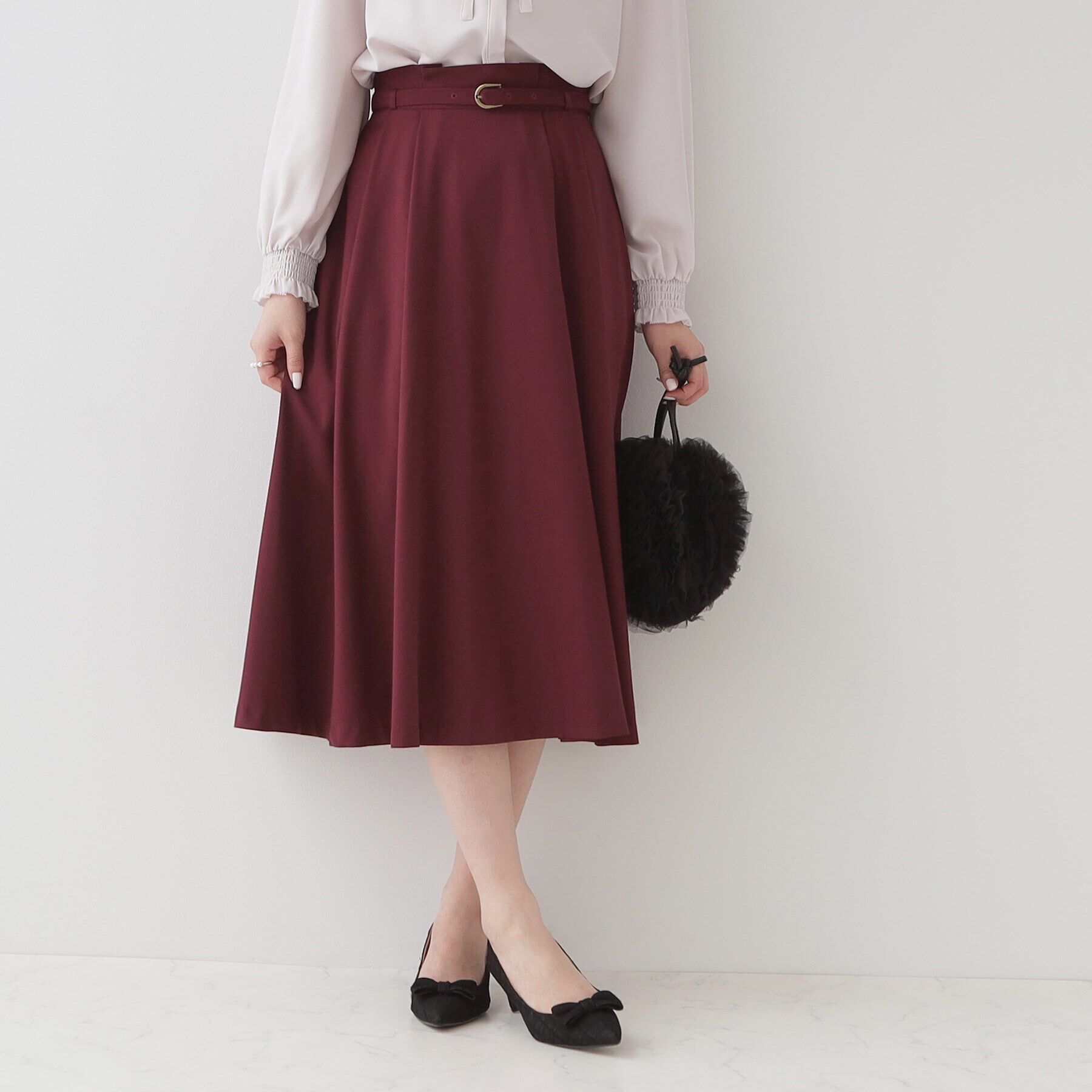 Couture broach「タックウエスト ベルテッドスカート」|スカート|