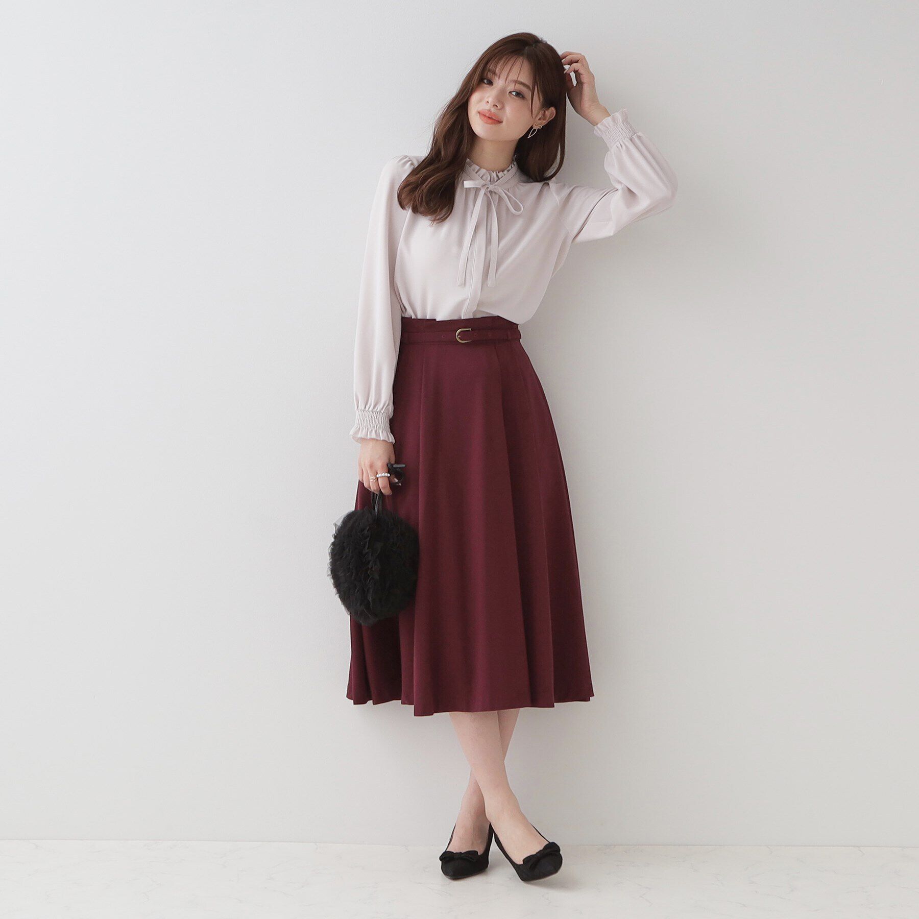 Couture broach「タックウエスト ベルテッドスカート」|スカート|