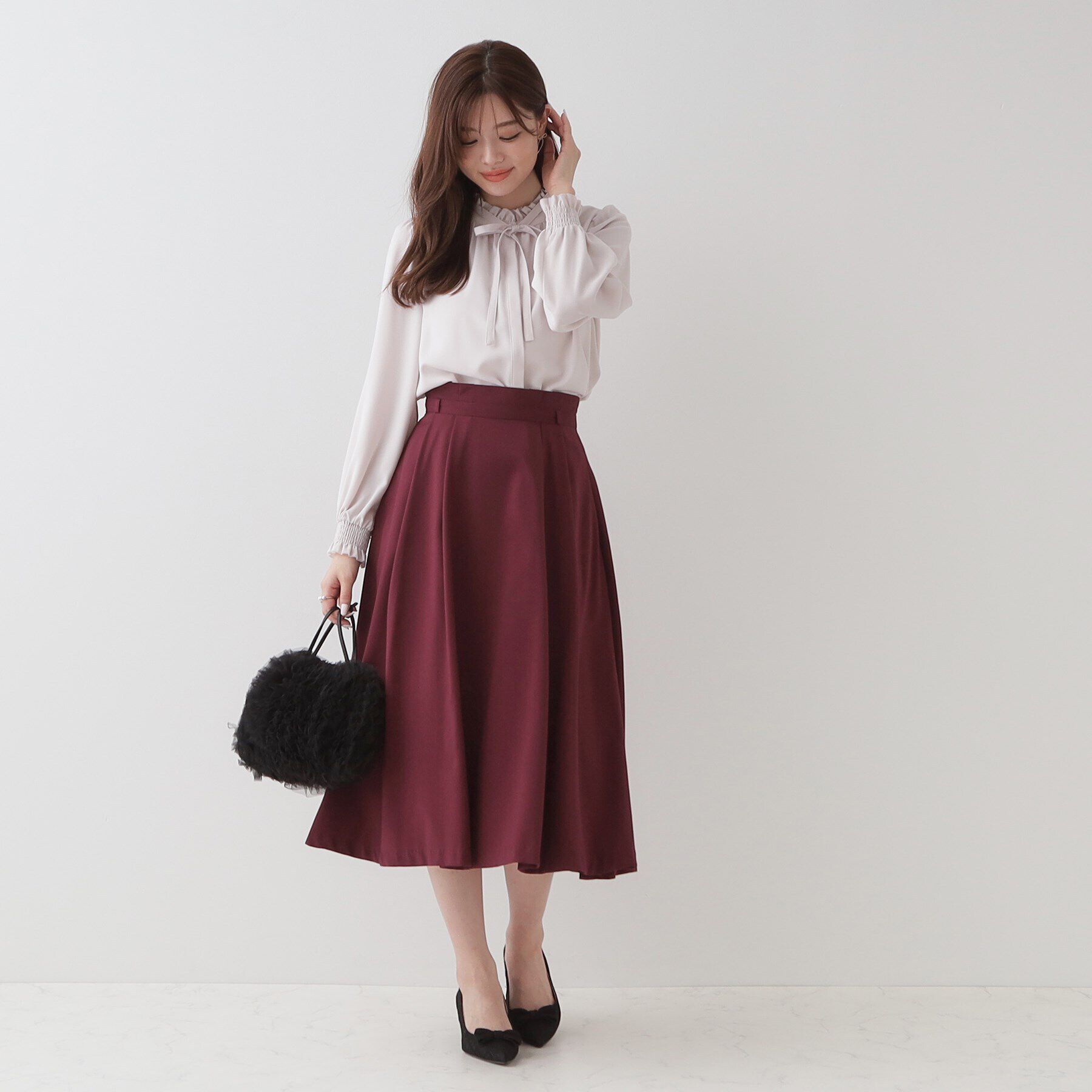 Couture broach「タックウエスト ベルテッドスカート」|スカート|