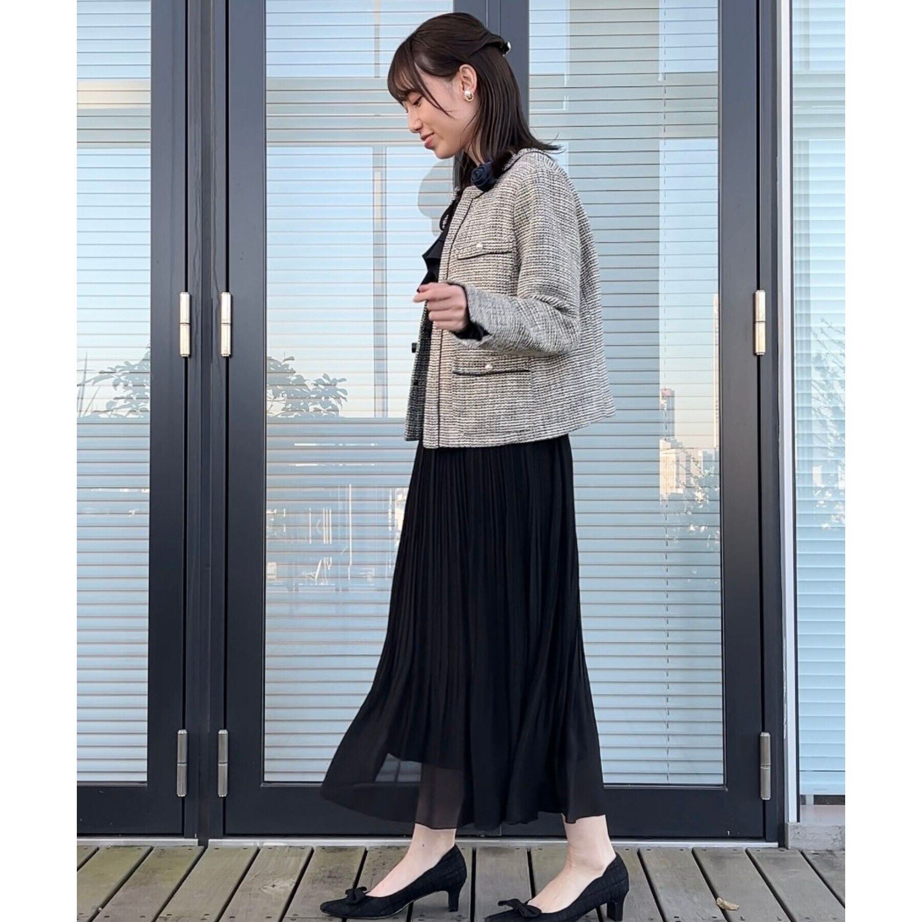 Couture broach「【セレモニーシーン/お仕事にも】ランダムプリーツスカート」|スカート|