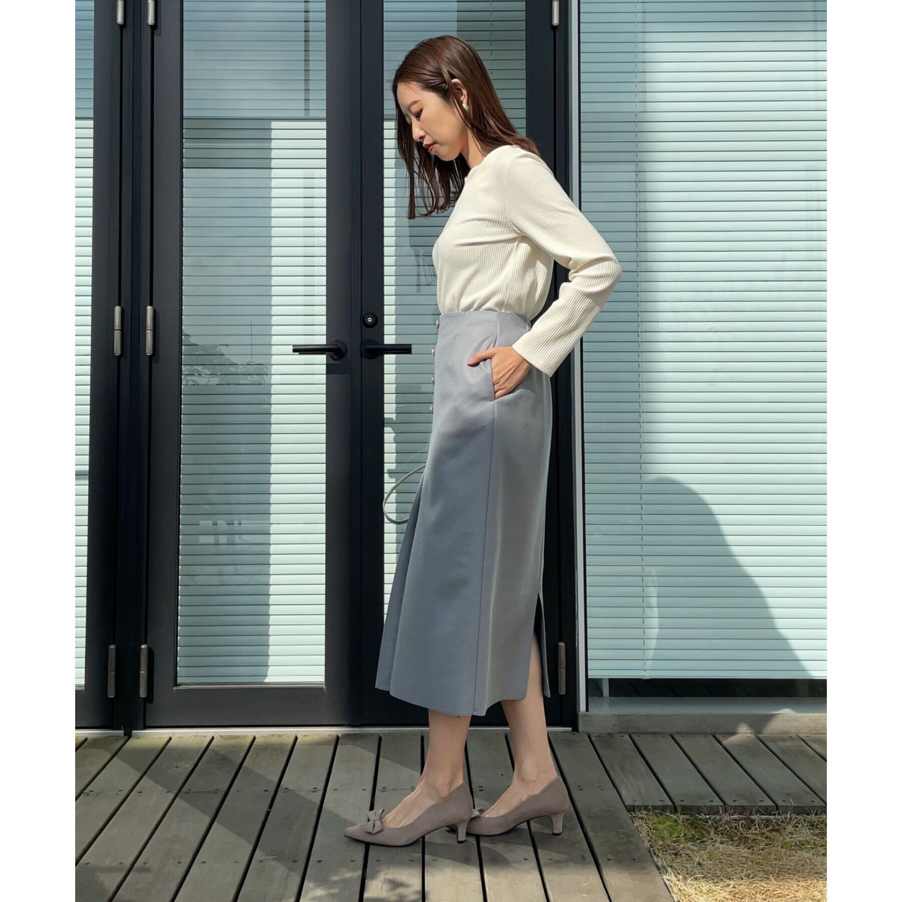 Couture broach「【新色あり/通勤/マシンウォッシャブル・アンチピリング機能付き】ハートネックテレコプルオーバー」|Tシャツ・カットソー|