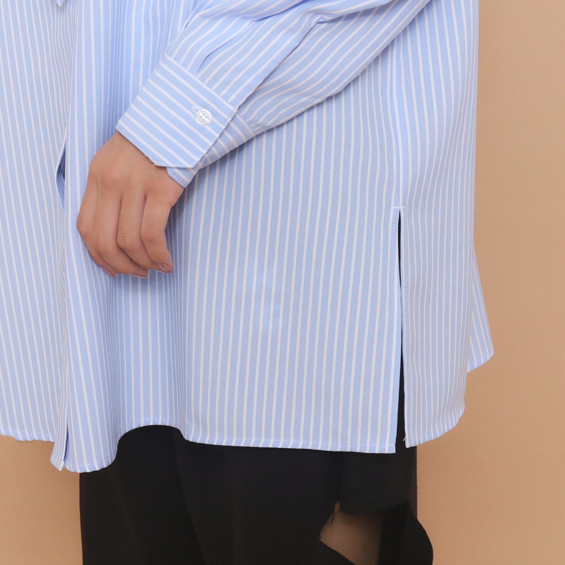 PINK-latte「タイ付き チュニック風シャツ」|シャツ・ブラウス|