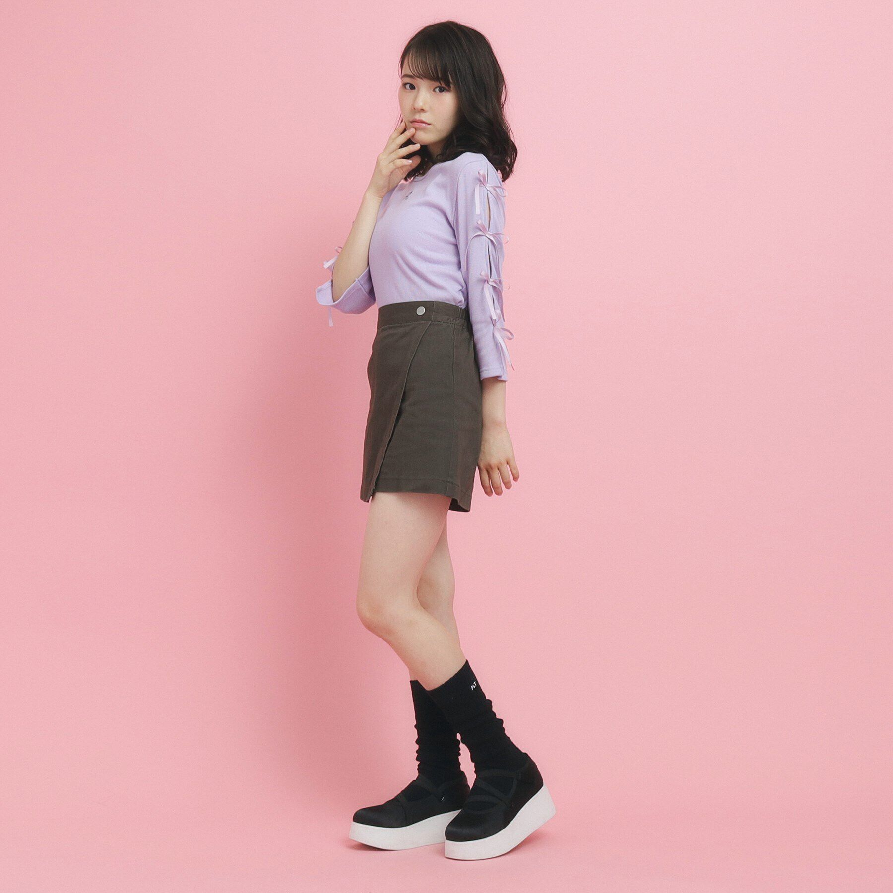 PINK-latte「【着回し力◎】ラップショートパンツ」|キュロット|