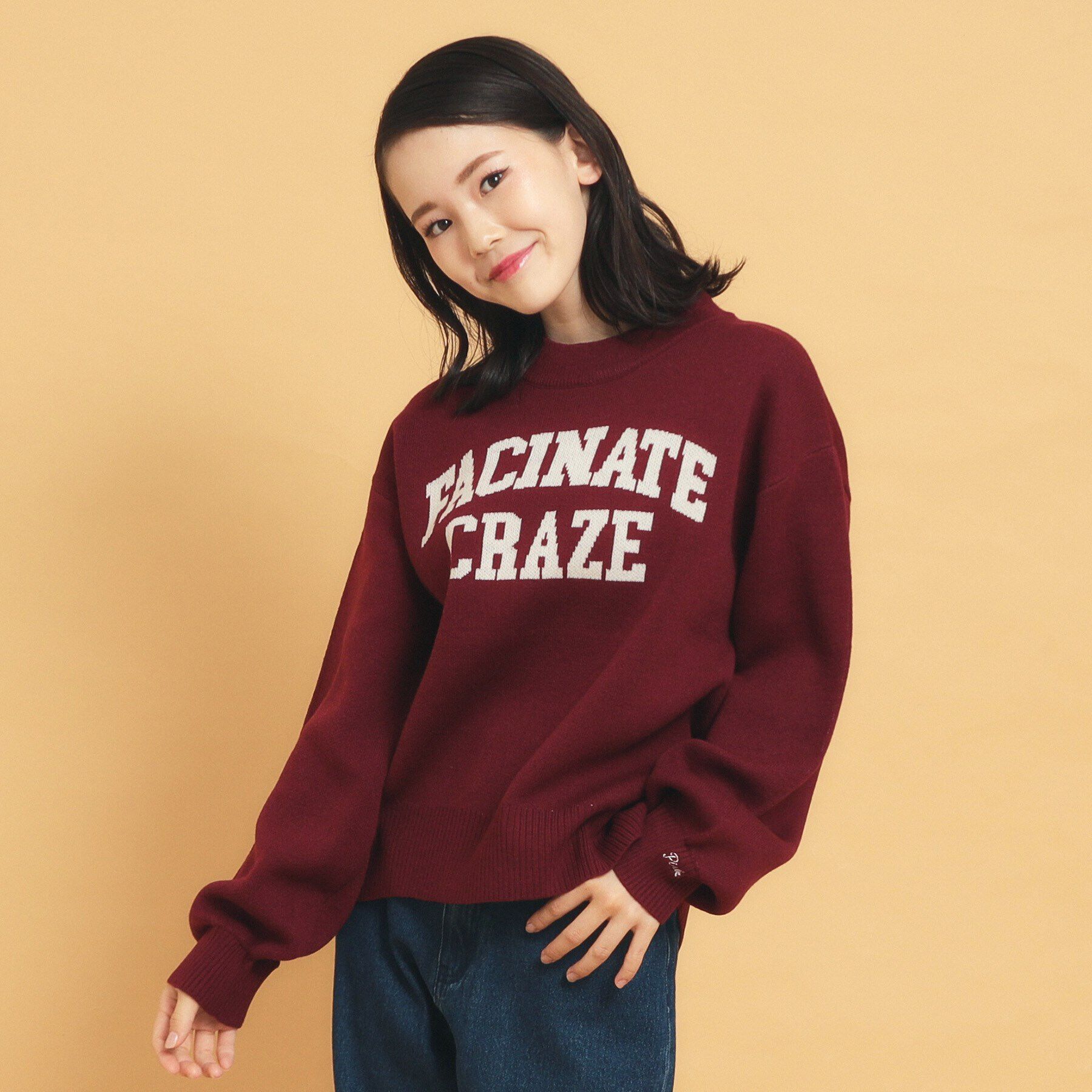 PINK-latte「【秋冬の主役級】ジャカードロゴニット」|ニット・セーター|