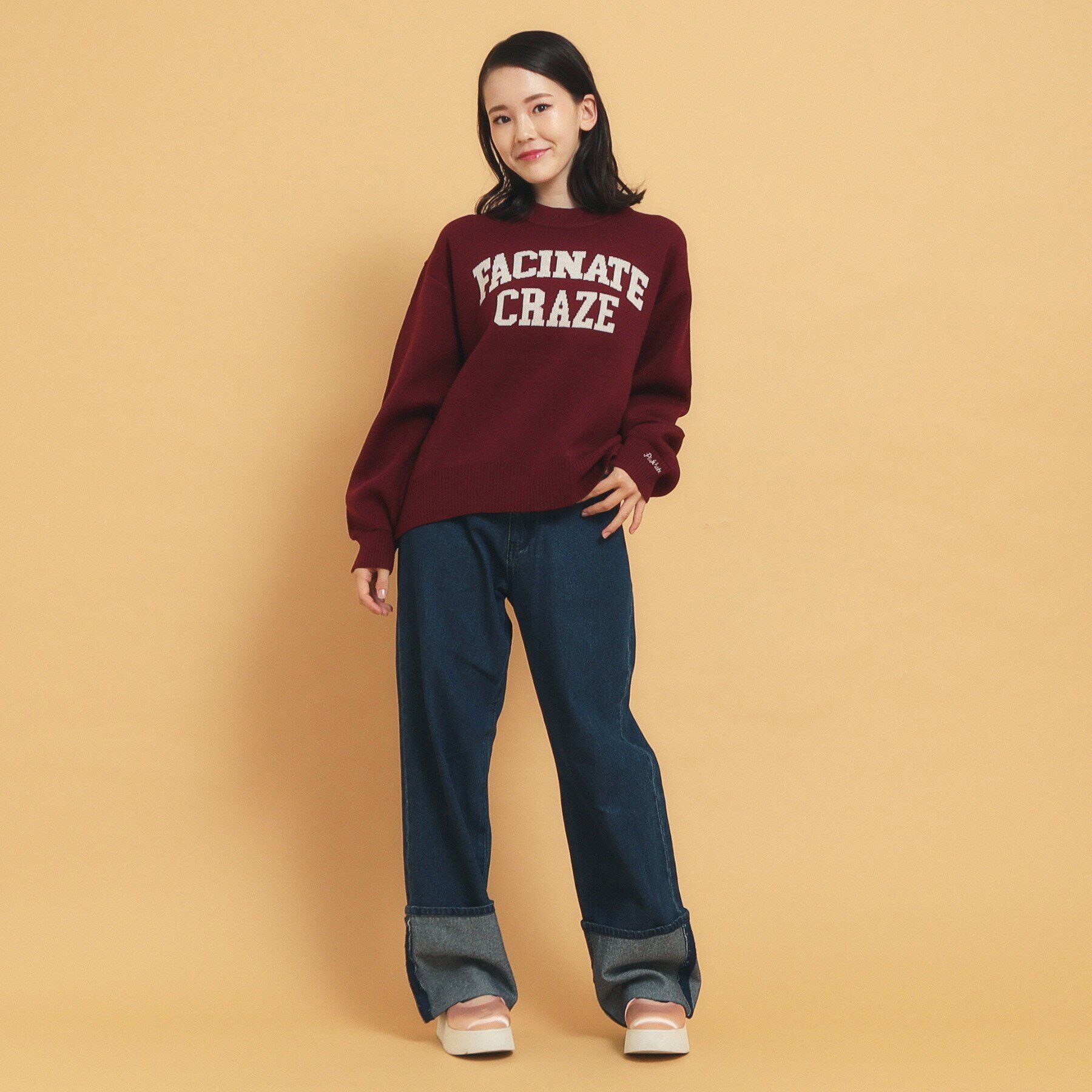 PINK-latte「【秋冬の主役級】ジャカードロゴニット」|ニット・セーター|