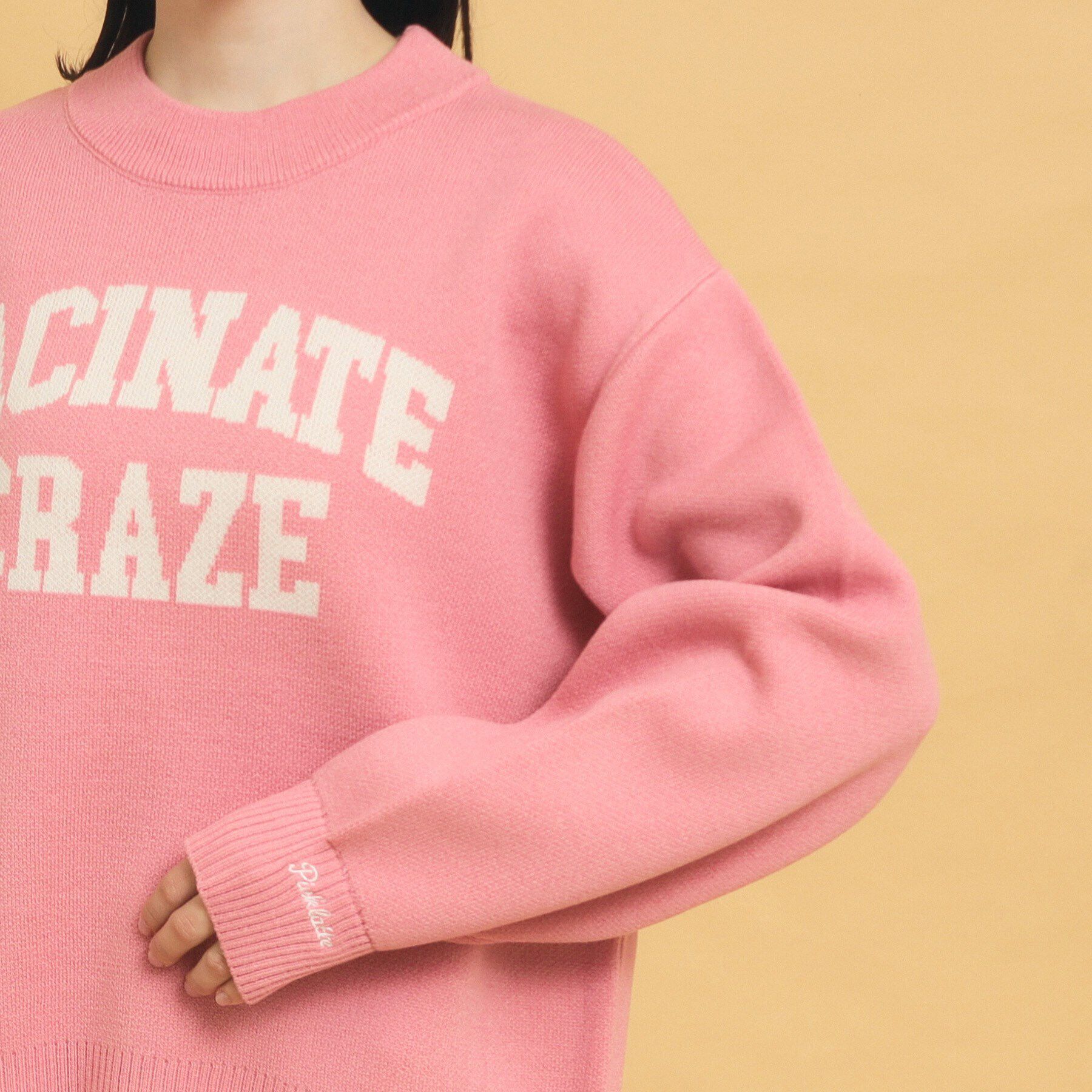 PINK-latte「【秋冬の主役級】ジャカードロゴニット」|ニット・セーター|