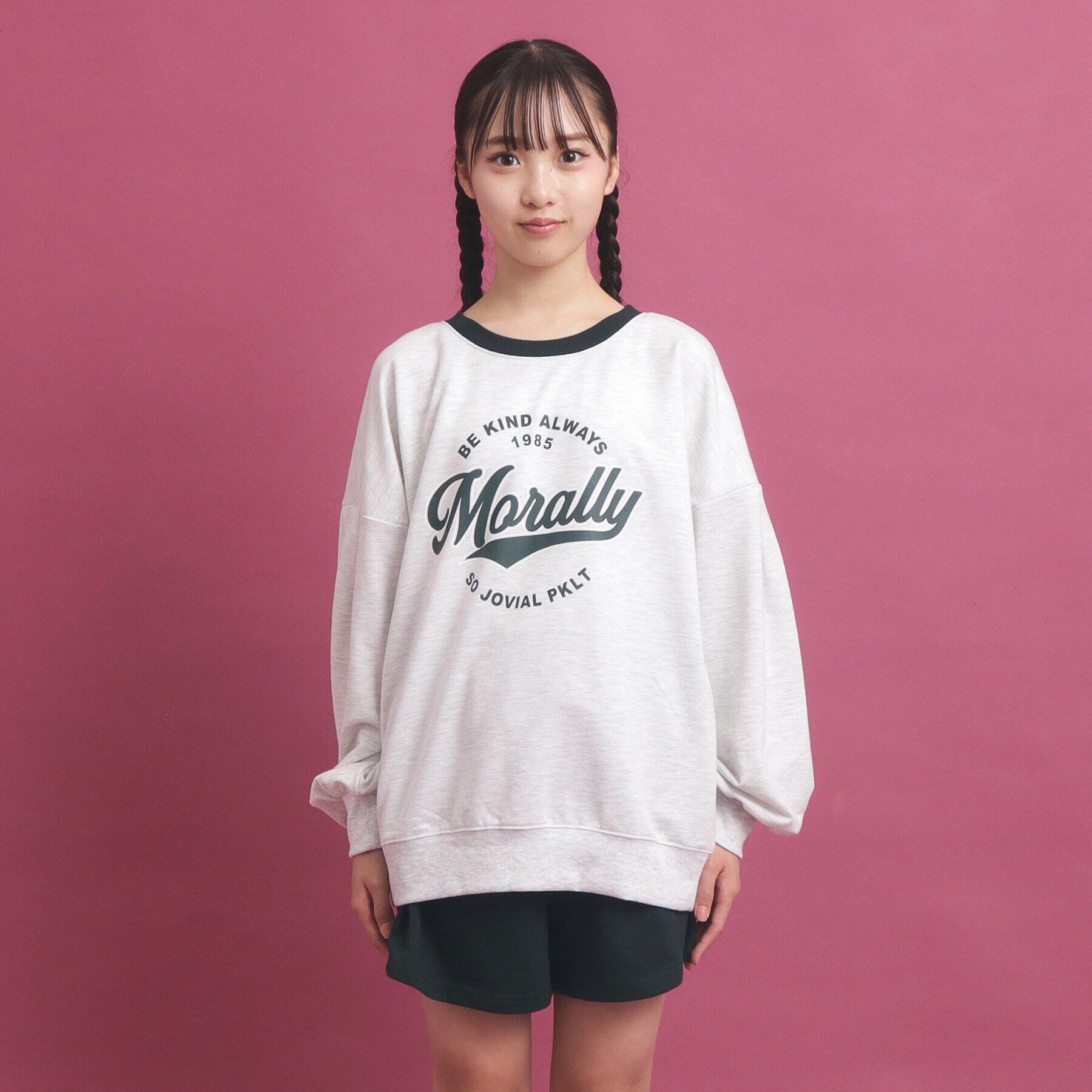 PINK-latte「【セットアップ】コットンミニ裏毛プルオーバー＆ショートパンツ」|その他|