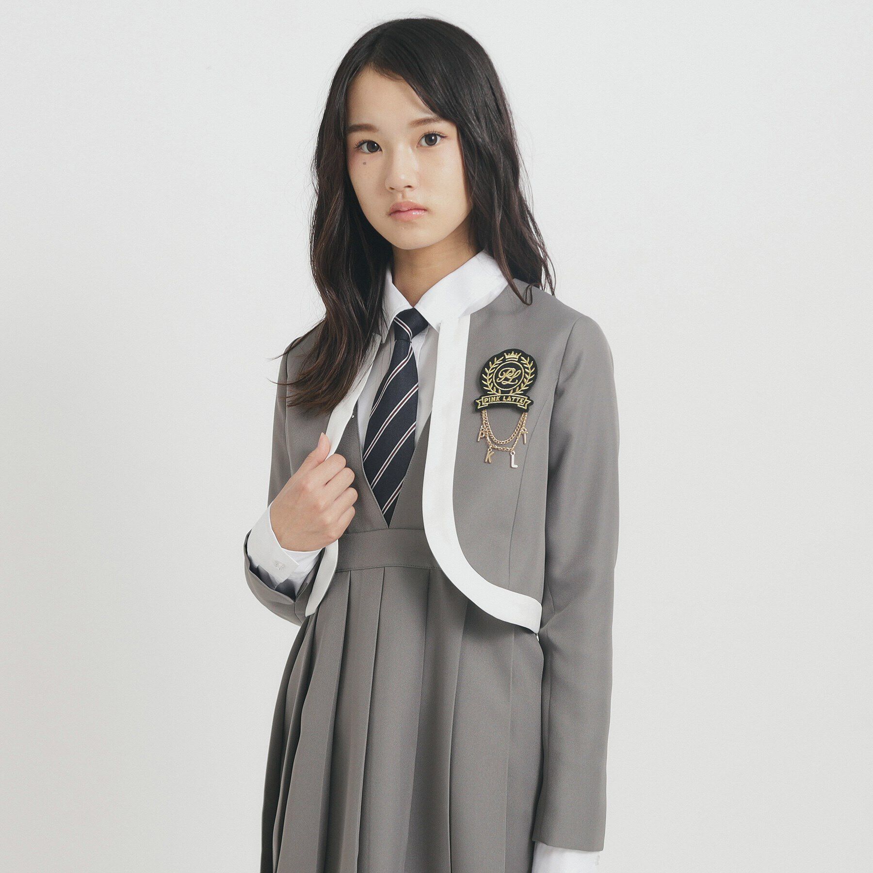 PINK-latte「【オケージョン・フォーマル】ボレロジャケット」|ノーカラージャケット|グレー(012)