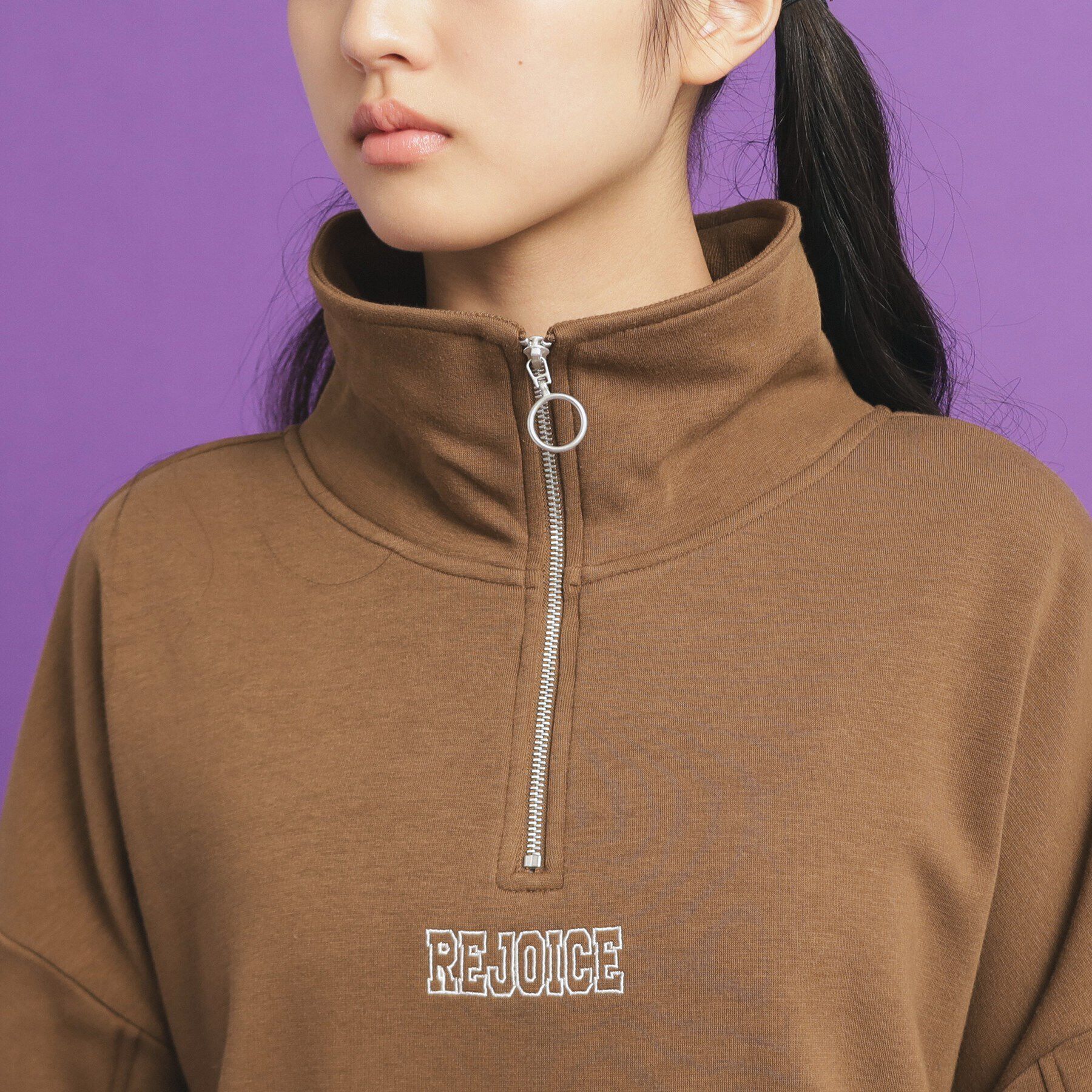 PINK-latte「シャギー衿ジッププルオーバー」|Tシャツ・カットソー|