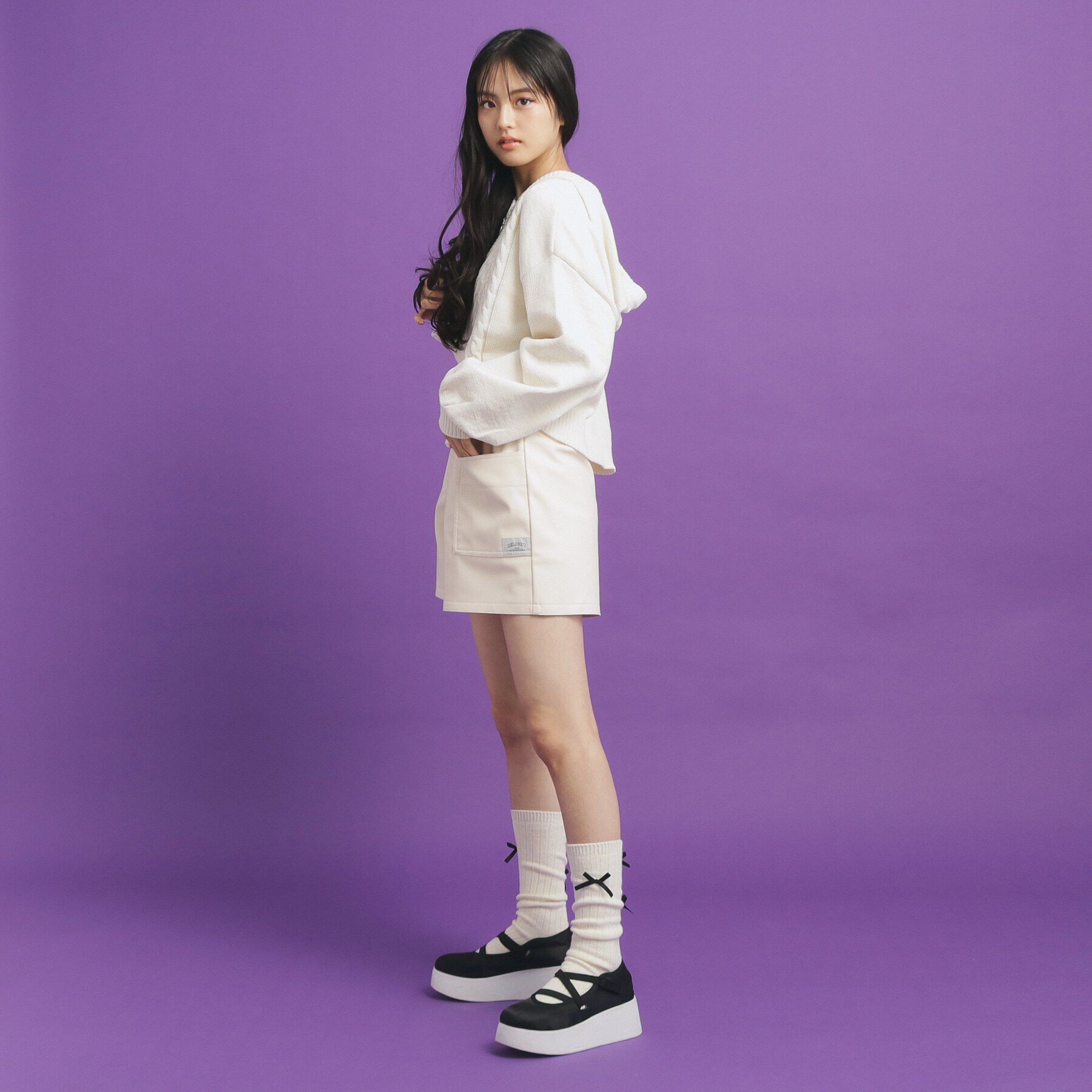 PINK-latte「合皮ショートパンツ」|キュロット|