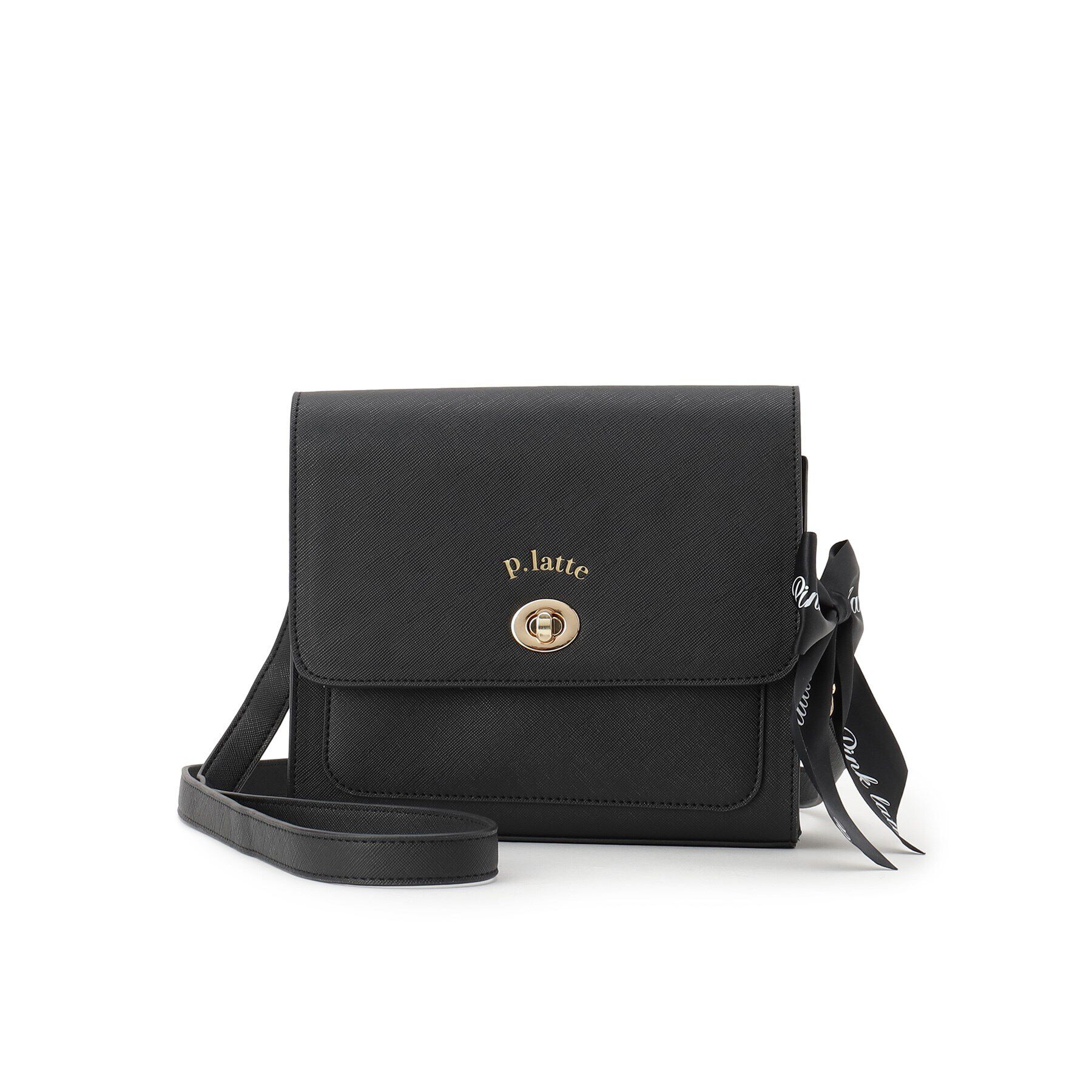 PINK-latte「リボンチャーム付きPUショルダー」|ショルダー・メッセンジャー|