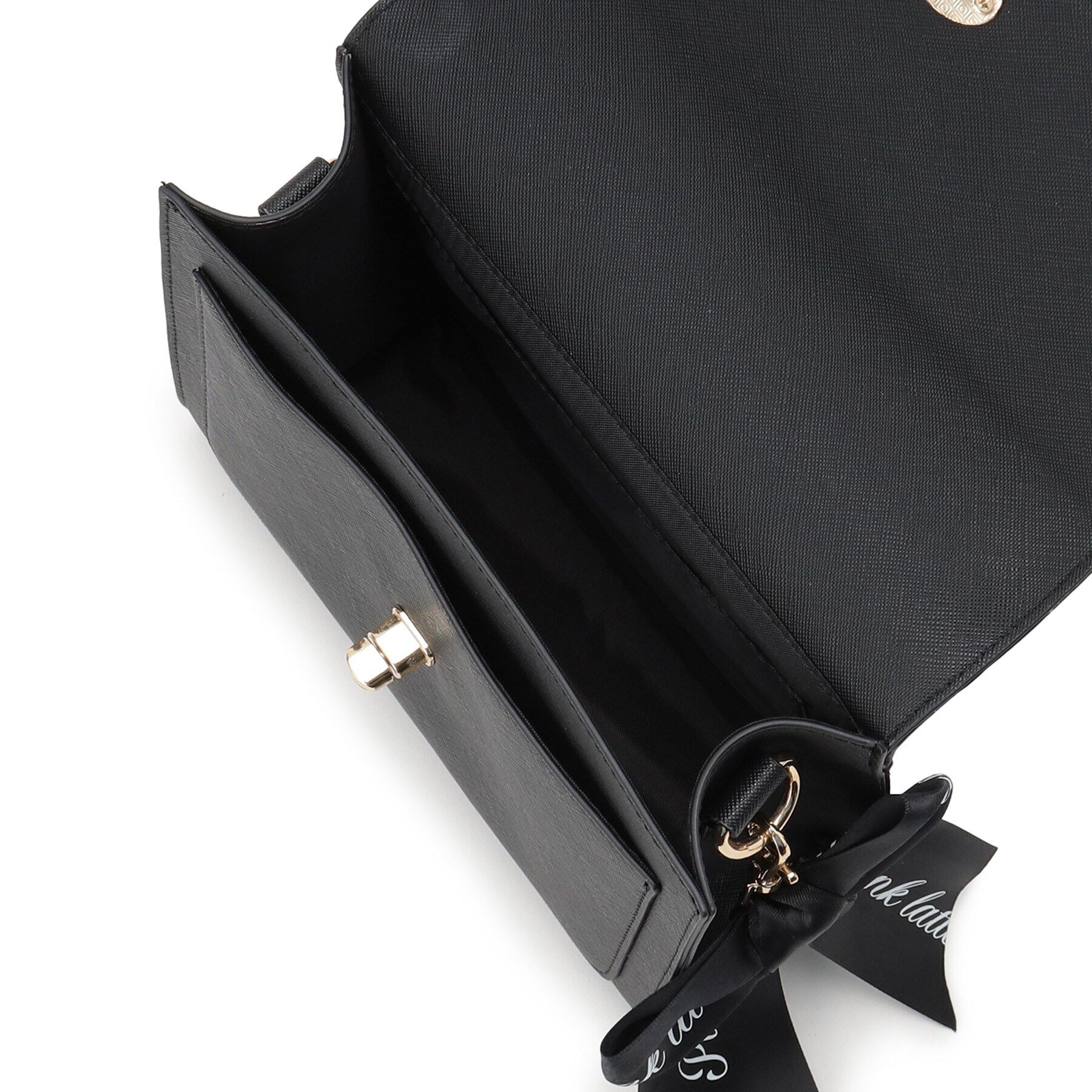 PINK-latte「リボンチャーム付きPUショルダー」|ショルダー・メッセンジャー|