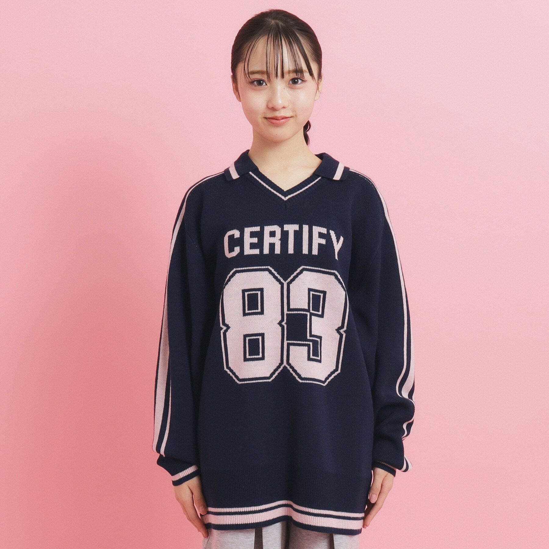 PINK-latte「【ブロークコア】ユニフォームスタイルニット」|ニット・セーター|