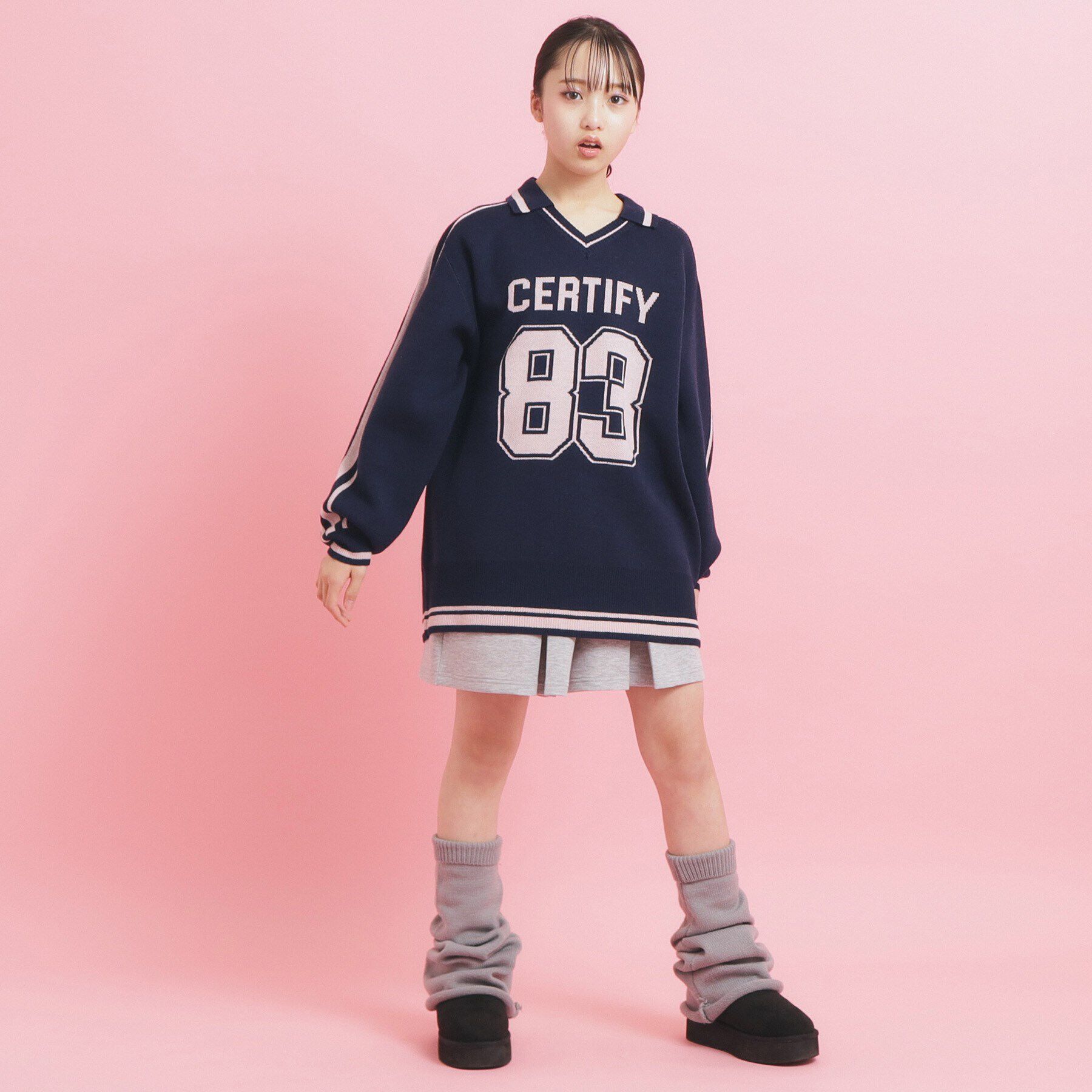 PINK-latte「【ブロークコア】ユニフォームスタイルニット」|ニット・セーター|