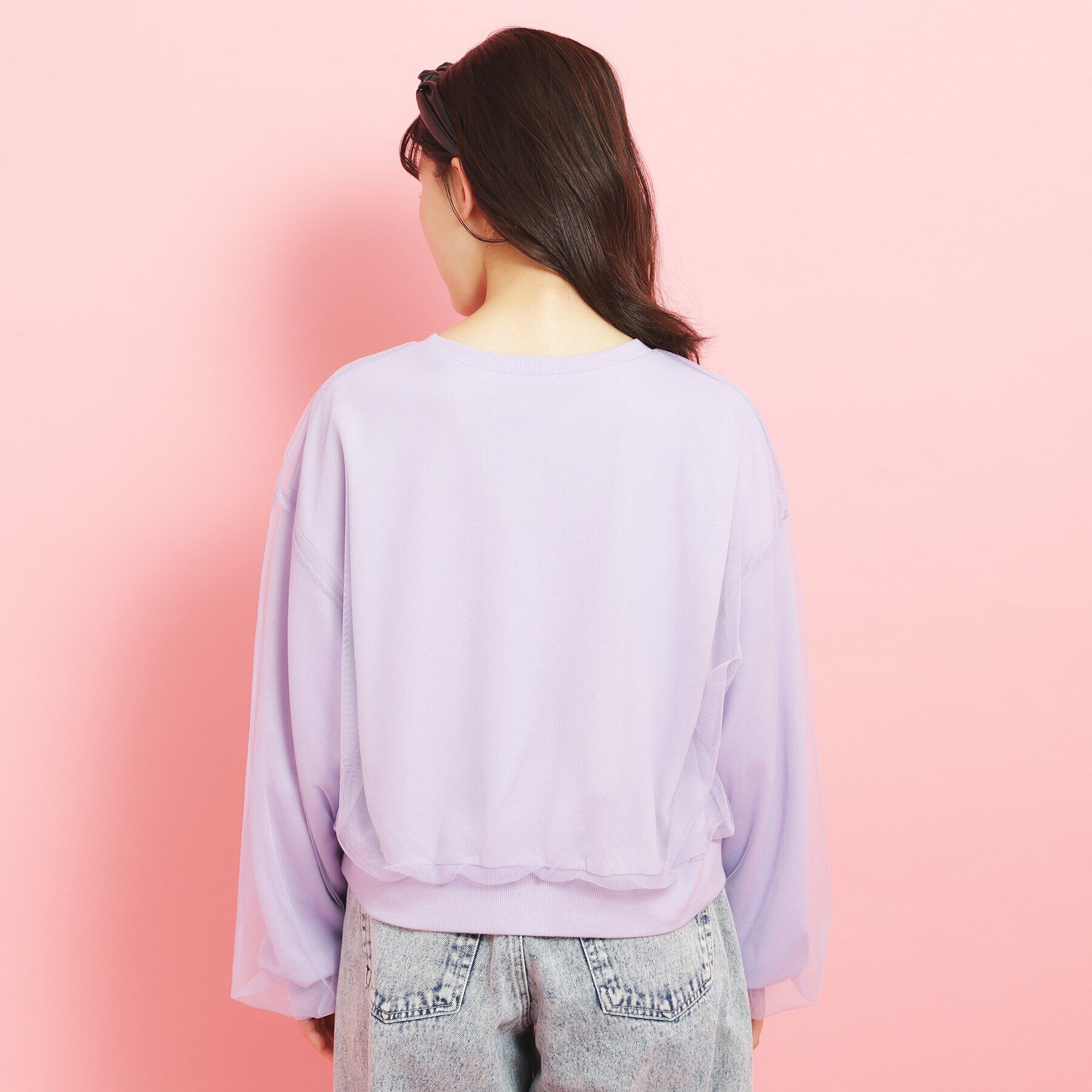 PINK-latte「ミニ裏毛 チュールスウェット」|その他|