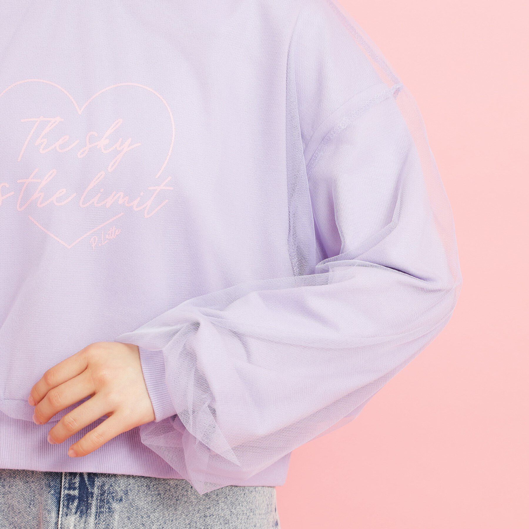 PINK-latte「ミニ裏毛 チュールスウェット」|その他|