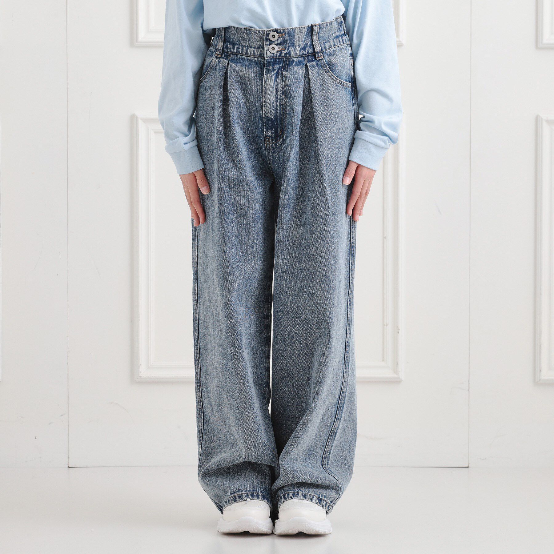 PINK-latte「タックワイドストレートデニム」|その他|