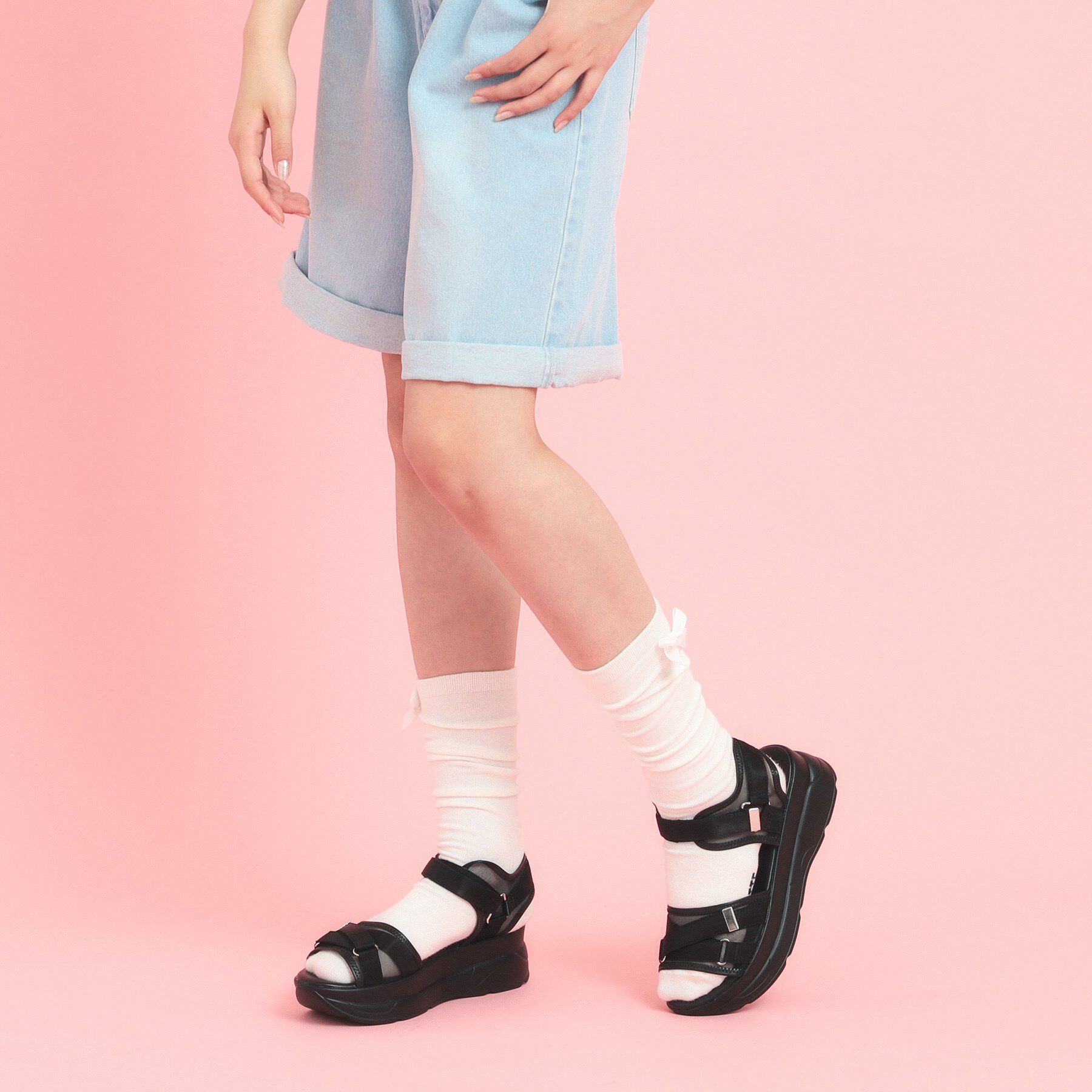 PINK-latte「メッシュベルトサンダル」|サンダル|