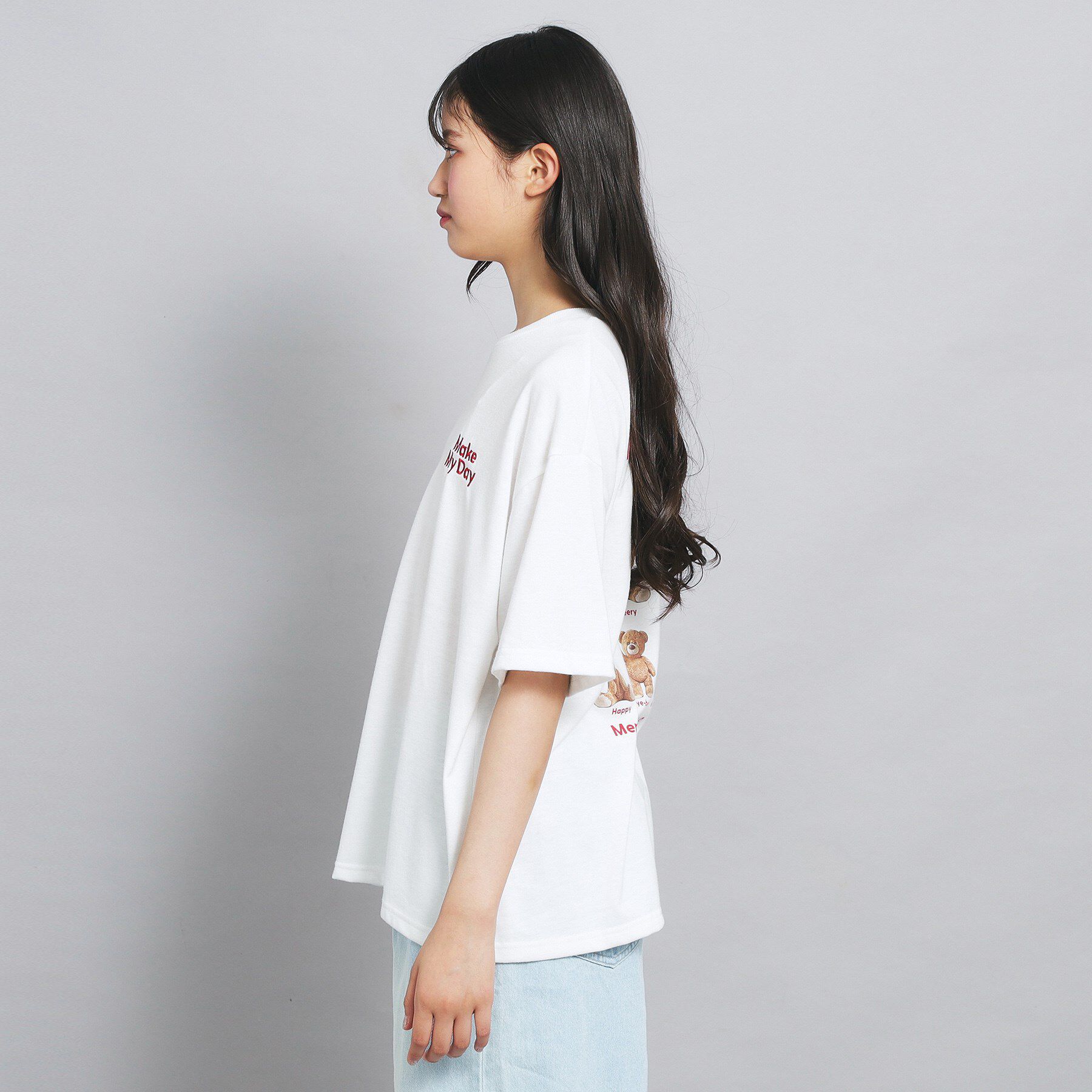 PINK-latte「くまいっぱいビッグTシャツ」|Tシャツ・カットソー|