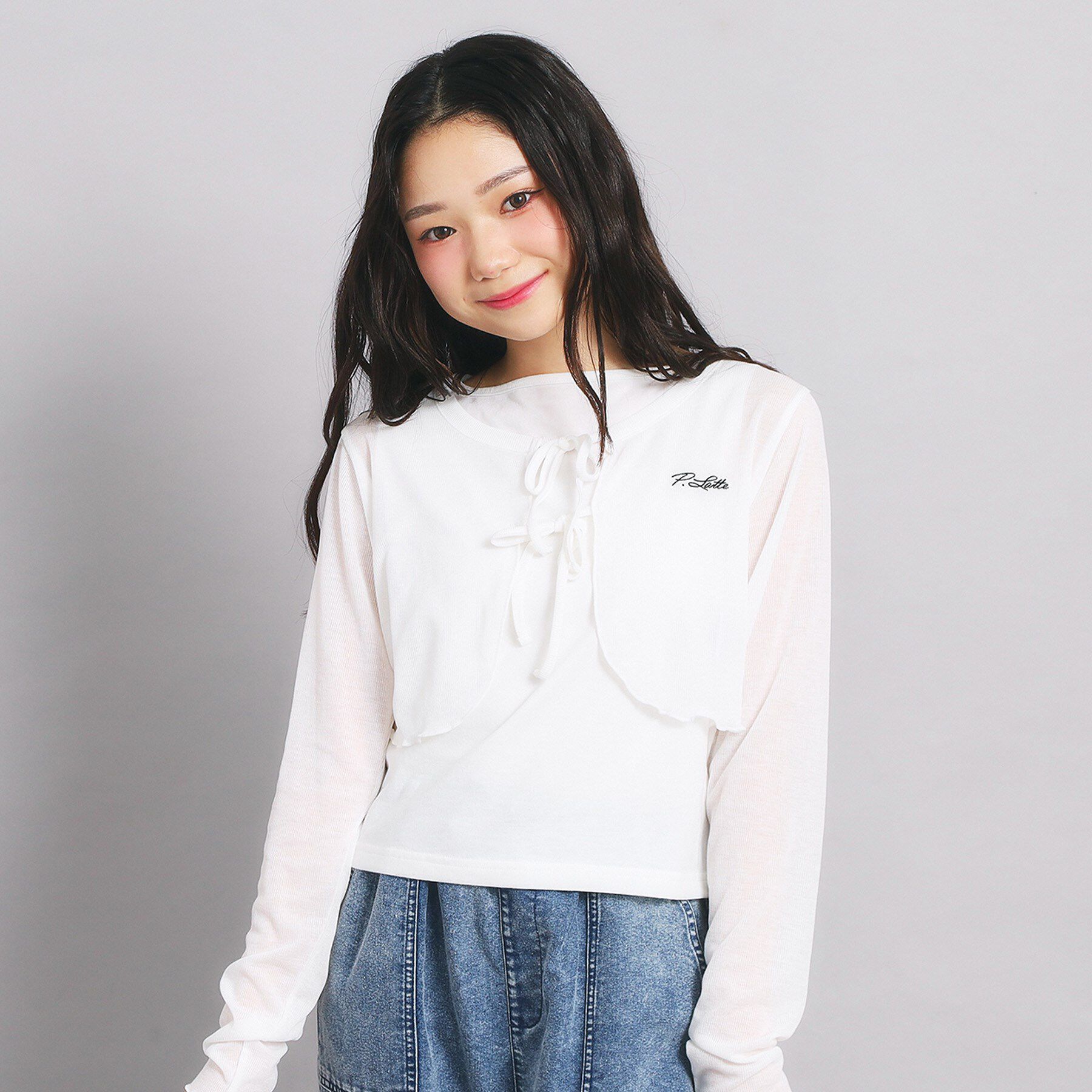 PINK-latte「【セットアイテム】シアーテレコボレロ＋タンクセット」|その他|オフホワイト(003