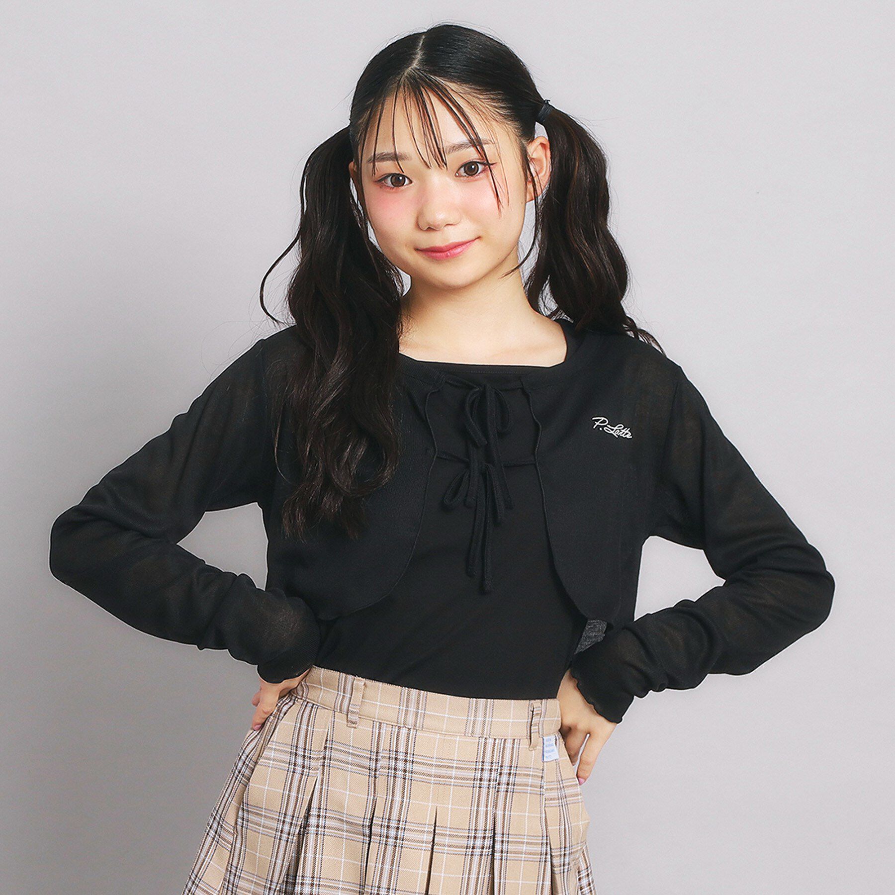 PINK-latte「【セットアイテム】シアーテレコボレロ＋タンクセット」|その他|ブラック(019)