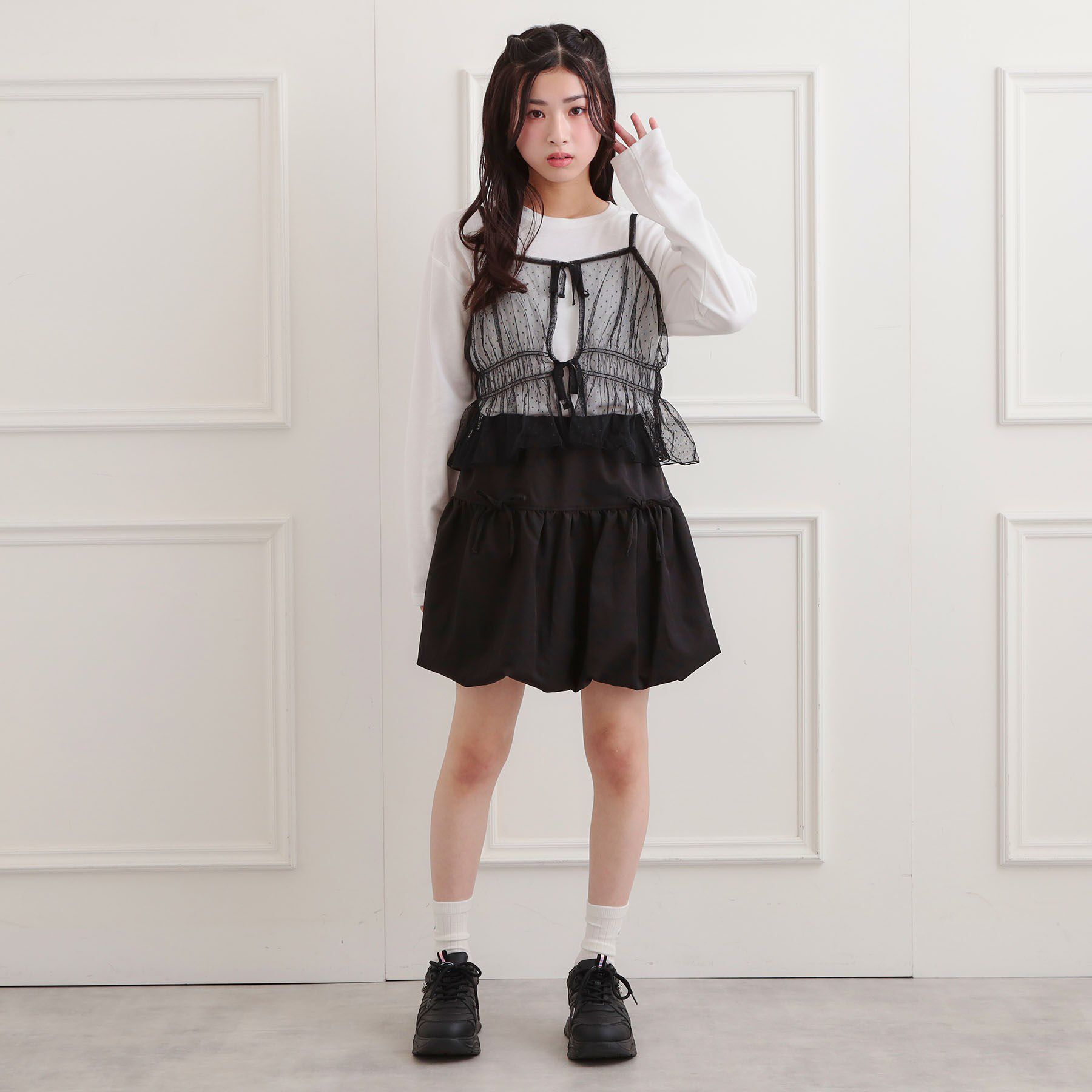 PINK-latte「ドットチュールキャミ＋ロンTセット」|その他|