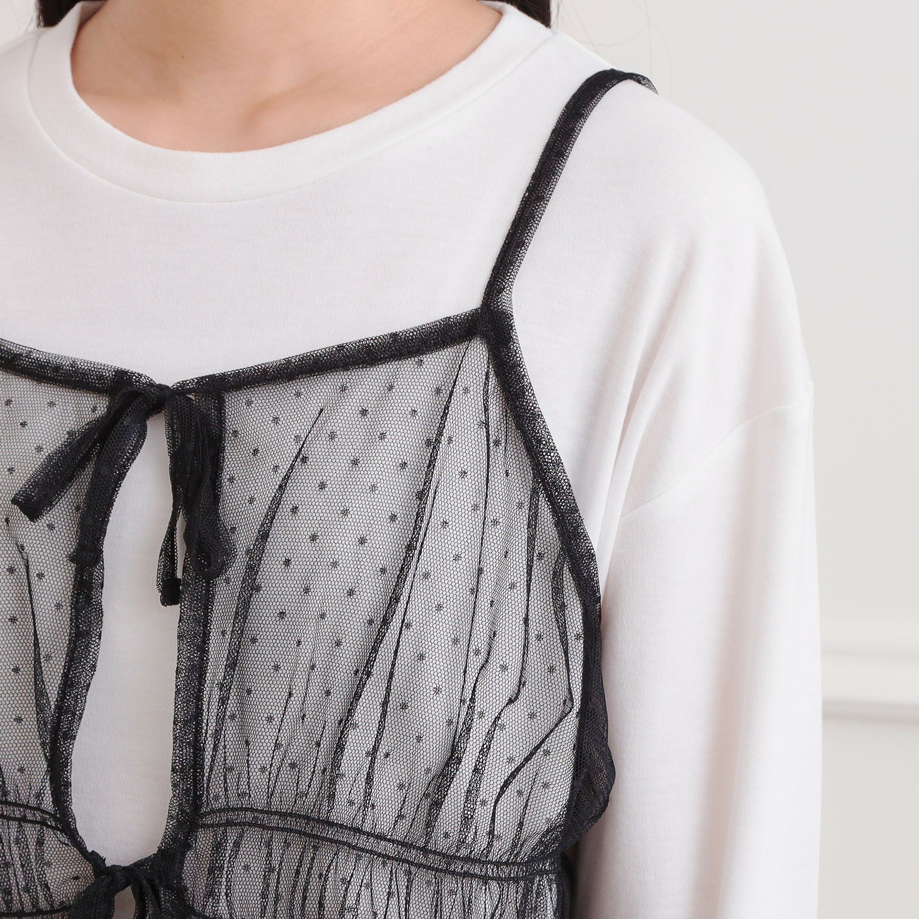 PINK-latte「ドットチュールキャミ＋ロンTセット」|その他|