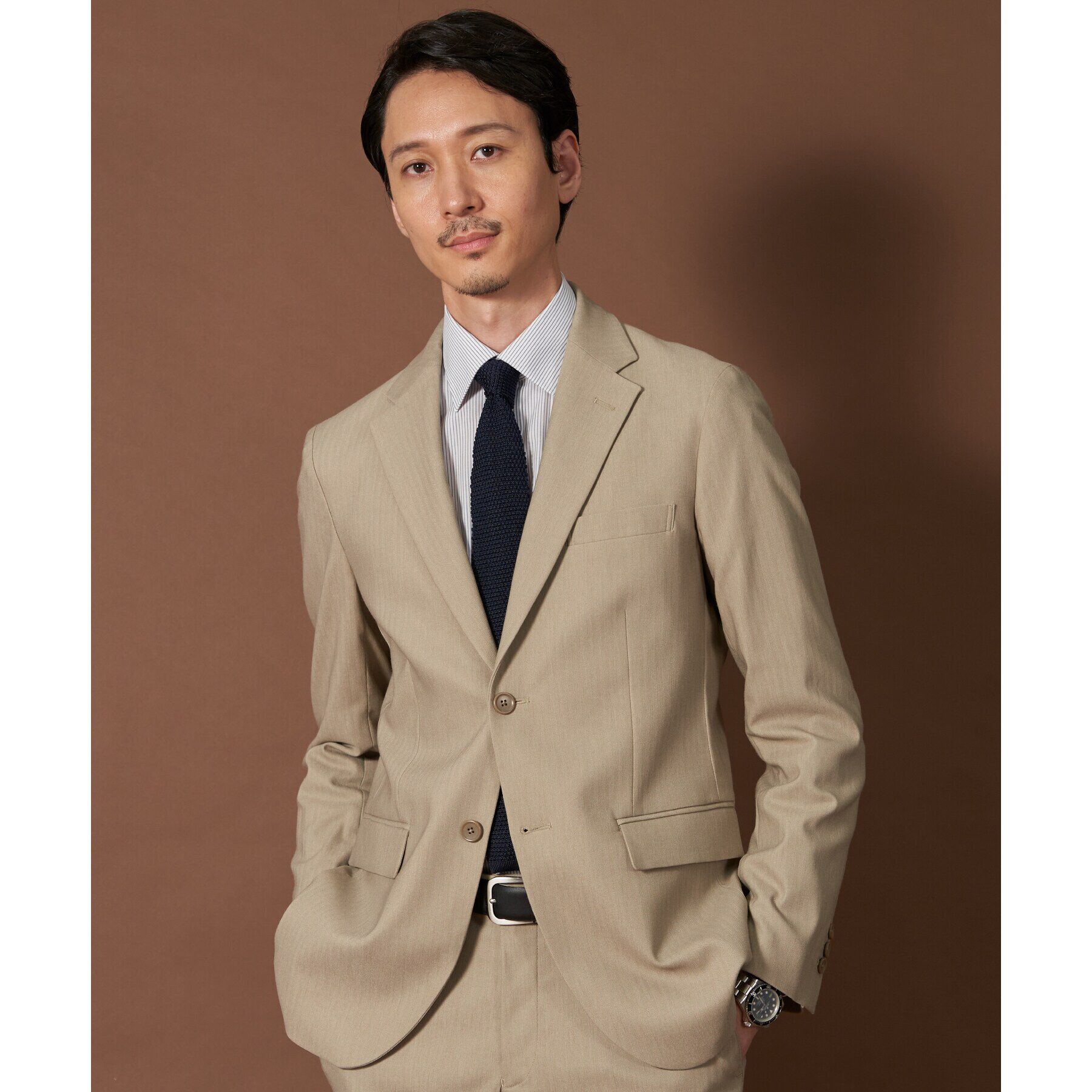 THE SHOP TK「サーモウォーカーヘリンボンジャケット【セットアップ可/ビジネス対応/ストレッチ素材/保温性〇】」|テーラードジャケット|