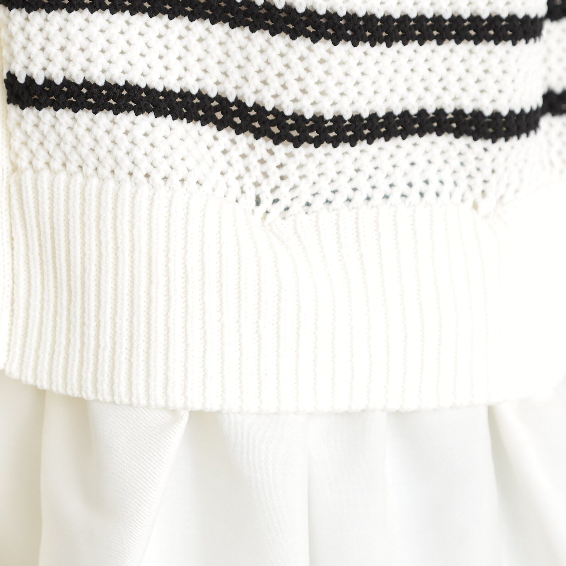 THE SHOP TK「布帛ドッキングメッシュカーデ」|カーディガン|