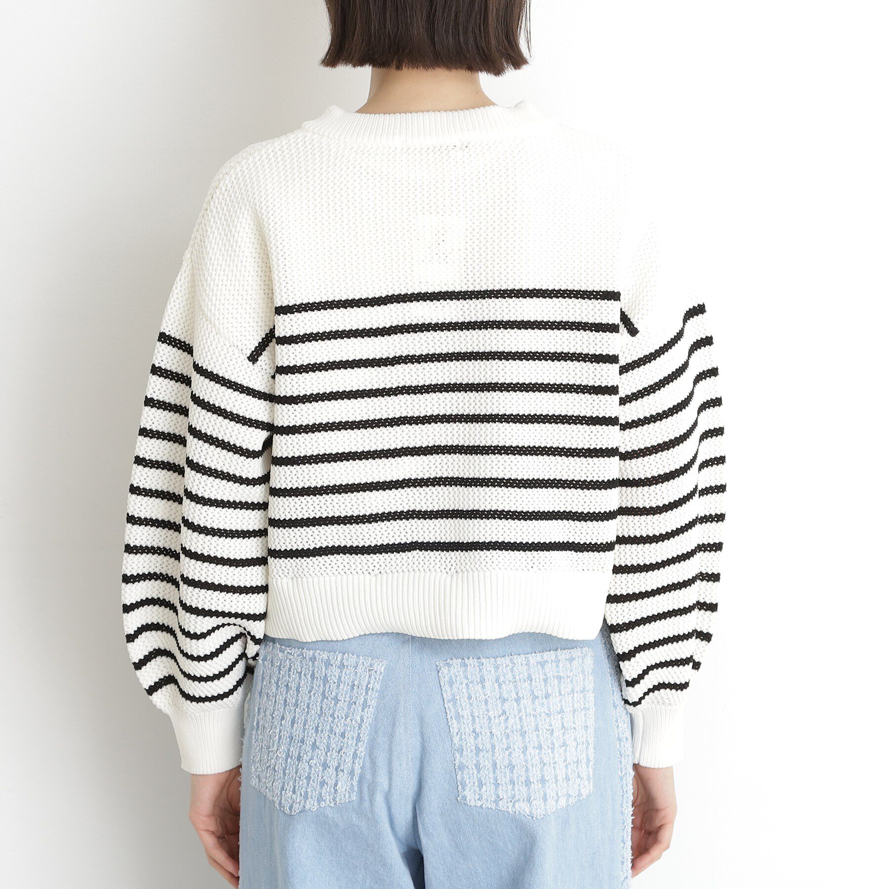 THE SHOP TK「布帛ドッキングメッシュカーデ」|カーディガン|