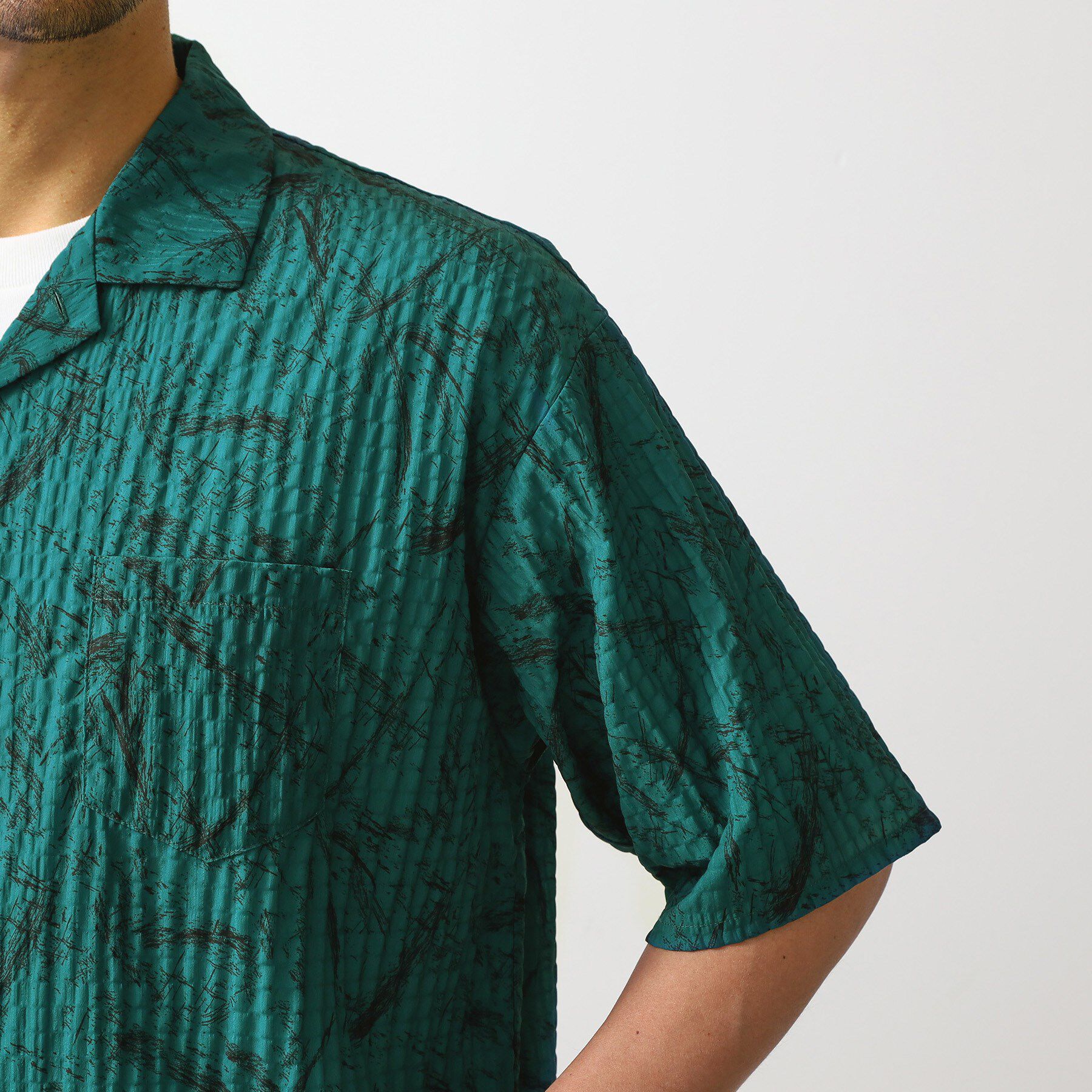 THE SHOP TK「総柄サッカー半袖シャツ マシンウォッシャブル」|シャツ・ブラウス|