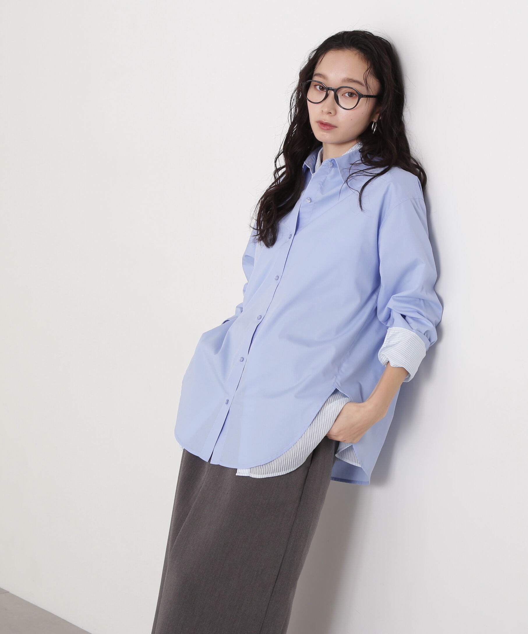  「ドロップショルダーベーシックシャツ」|シャツ・ブラウス|