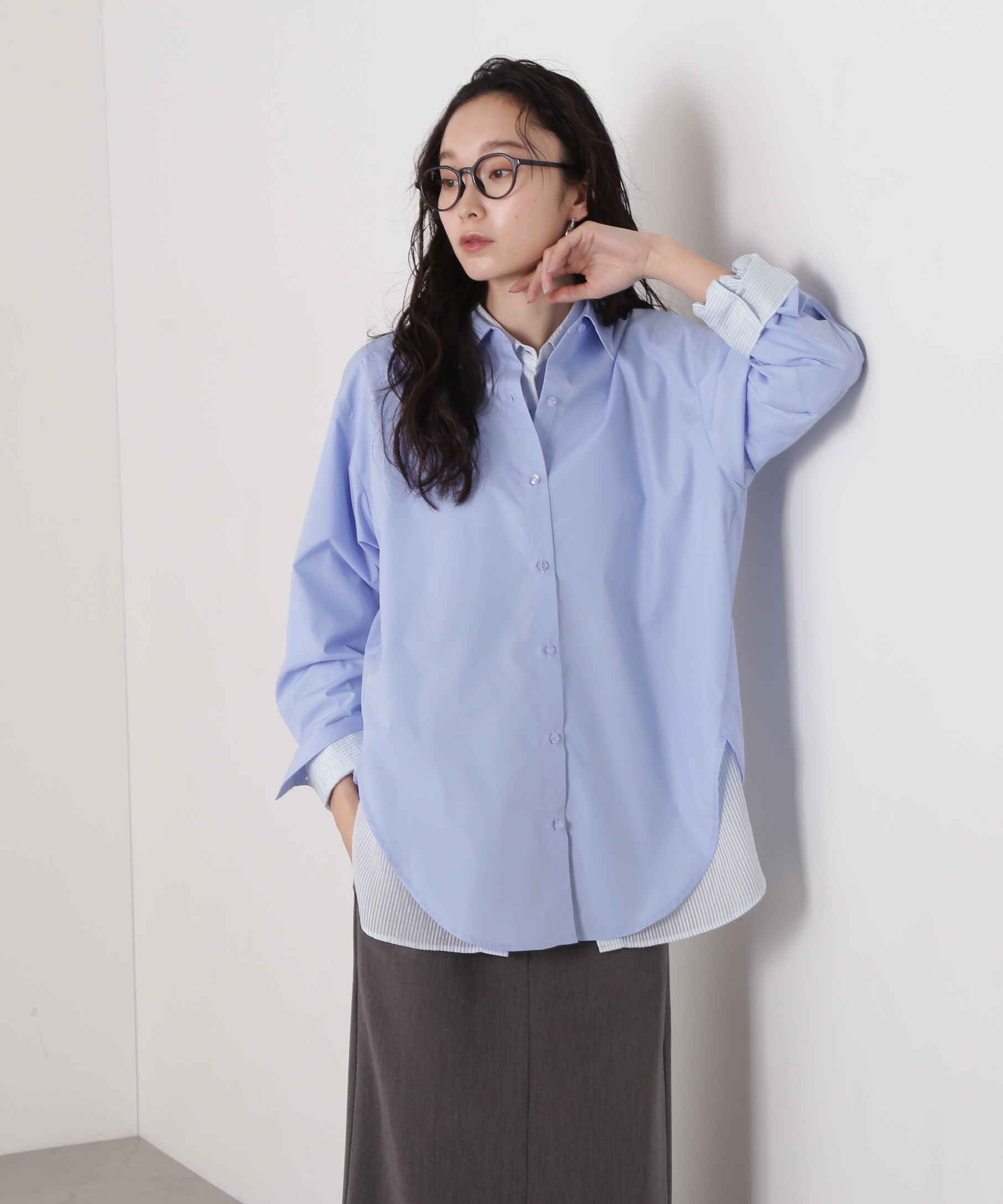  「ドロップショルダーベーシックシャツ」|シャツ・ブラウス|