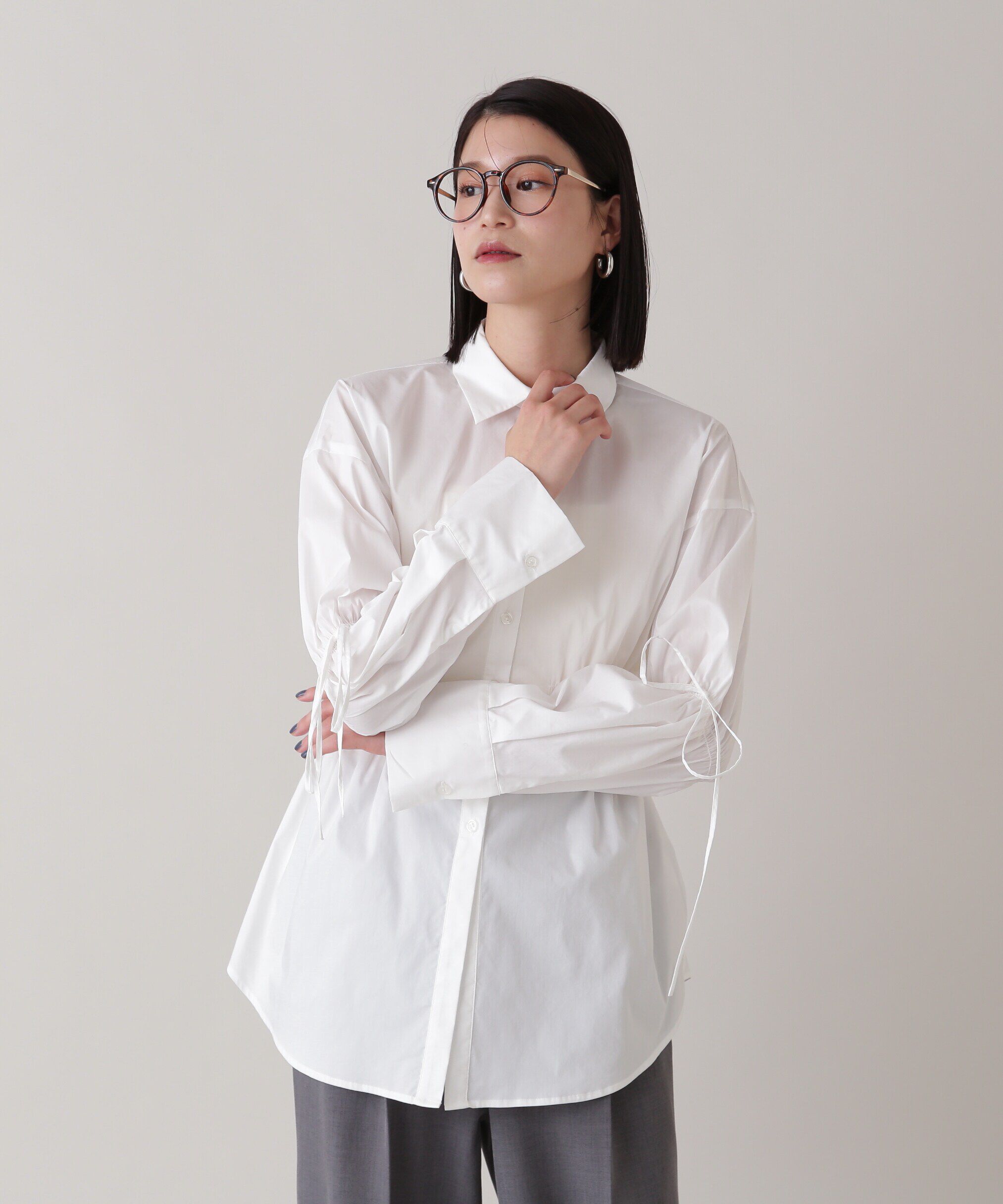  「ウエストシャーリングロングシャツ」|シャツ・ブラウス|