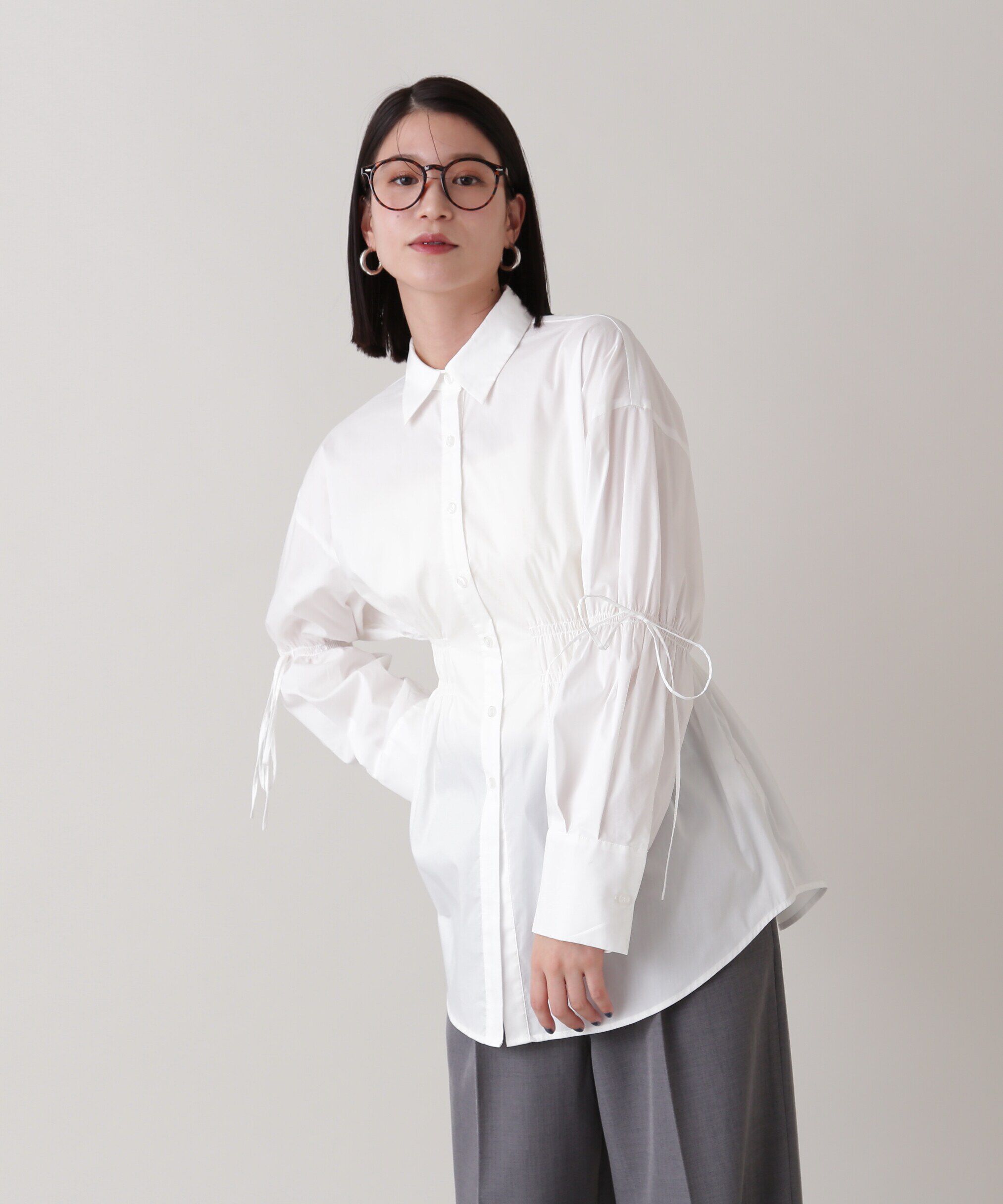  「ウエストシャーリングロングシャツ」|シャツ・ブラウス|