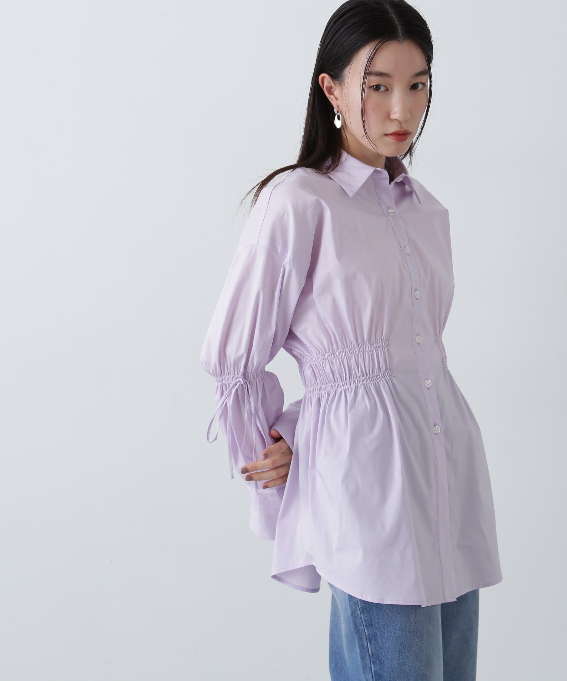  「ウエストシャーリングロングシャツ」|シャツ・ブラウス|