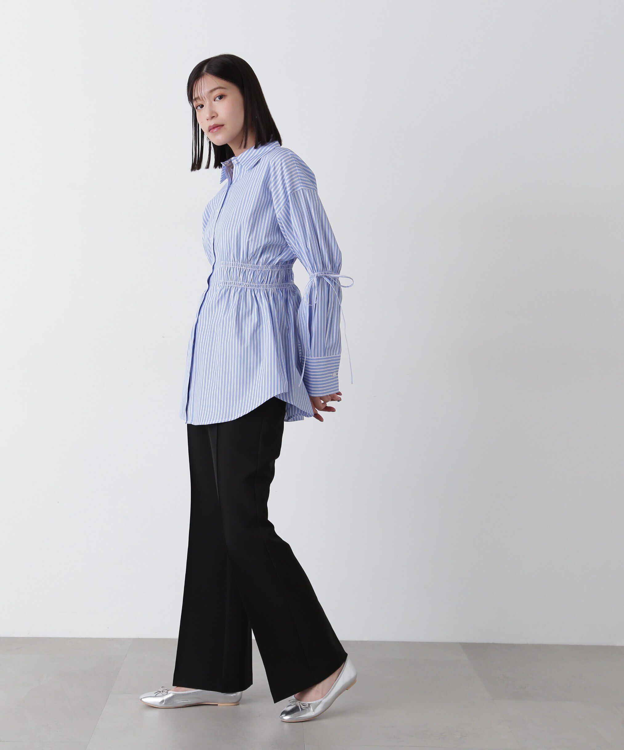  「ウエストシャーリングロングシャツ」|シャツ・ブラウス|