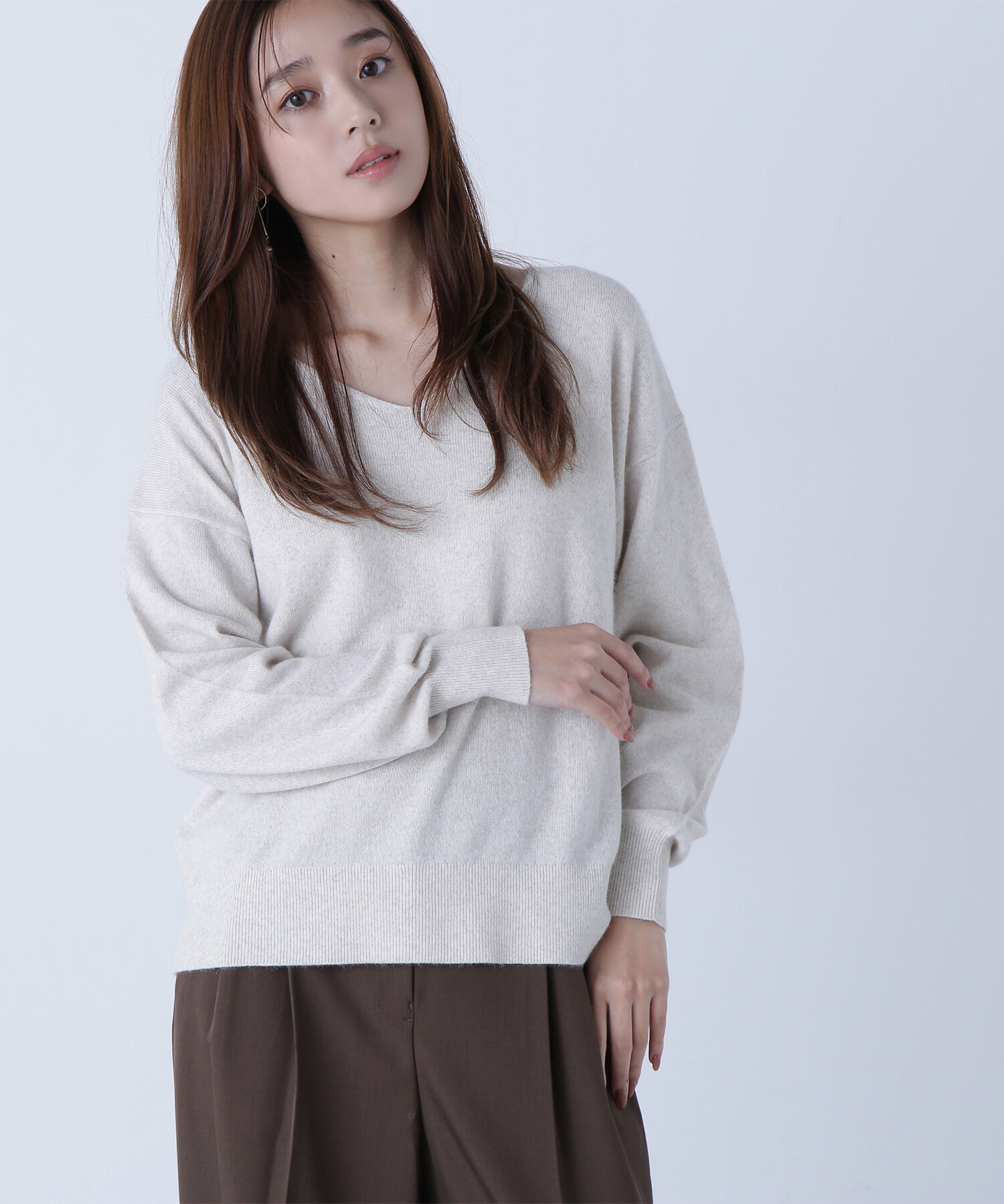  「FOX混ジェントリーシリーズ Vネックニット」|ニット・セーター|