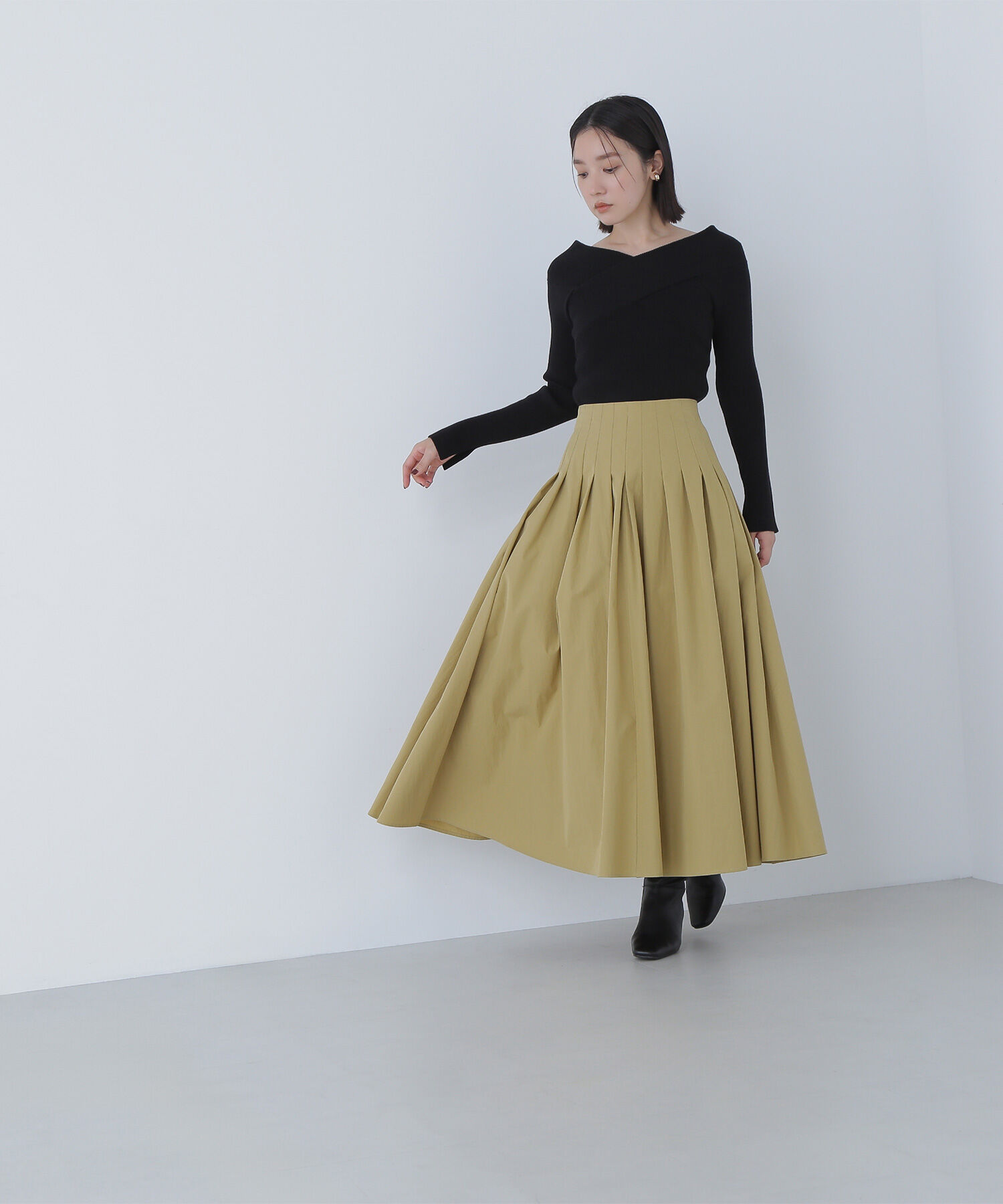  「タフタボリュームスカート」|スカート|