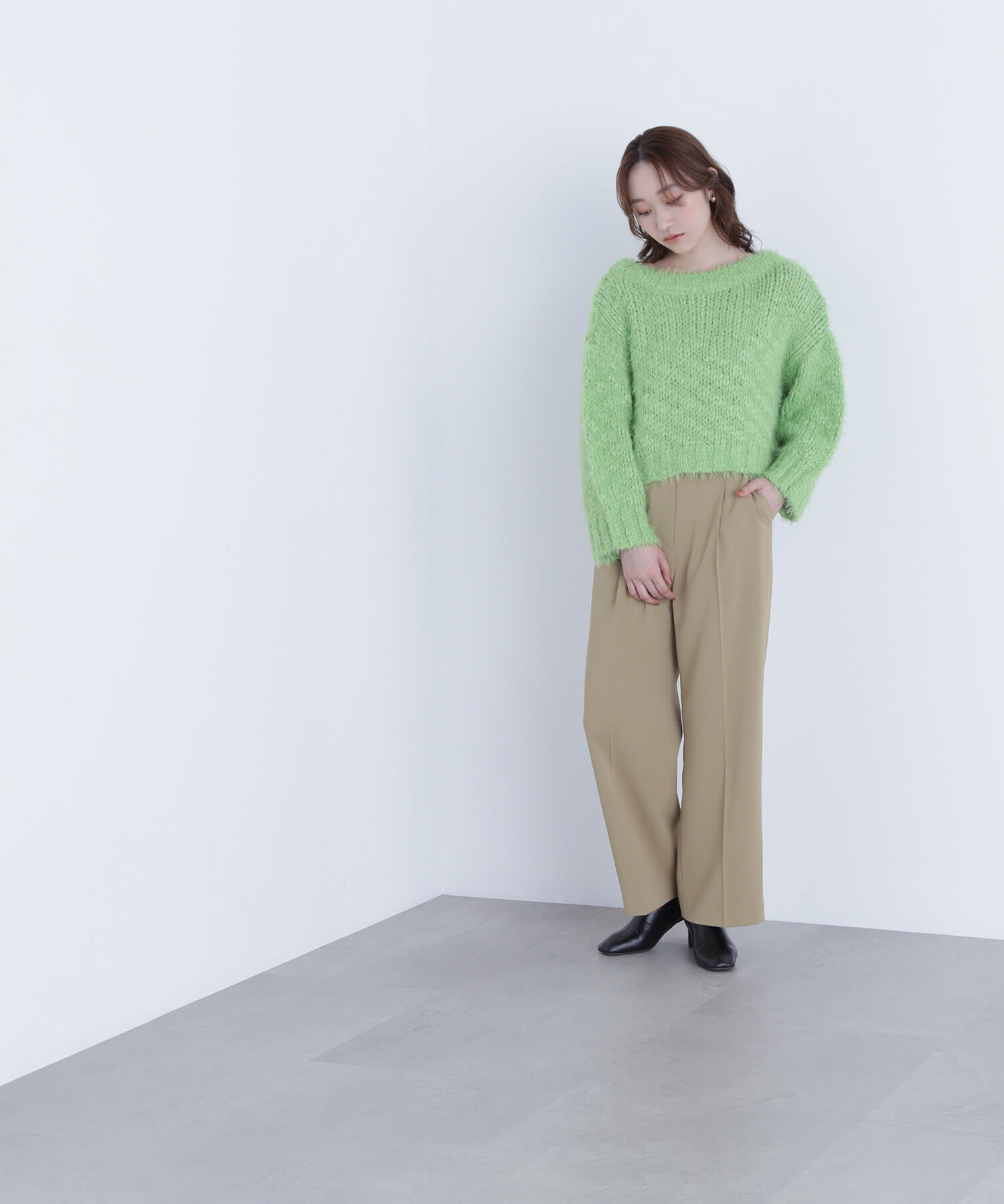  「メタルディティールタックワイドパンツ」|その他|