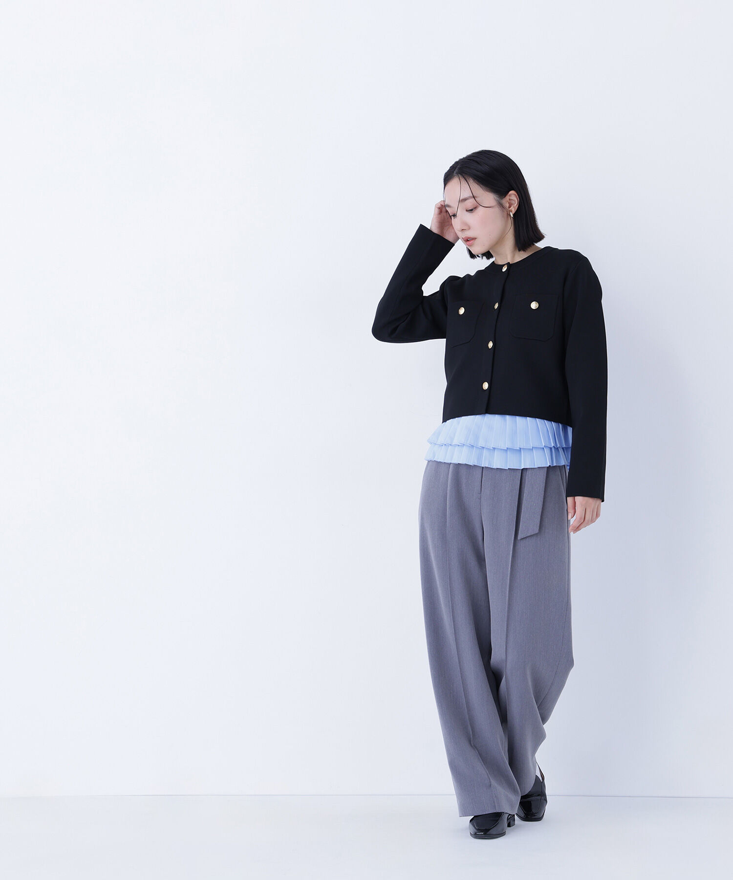  「プリーツヘムブラウス」|シャツ・ブラウス|