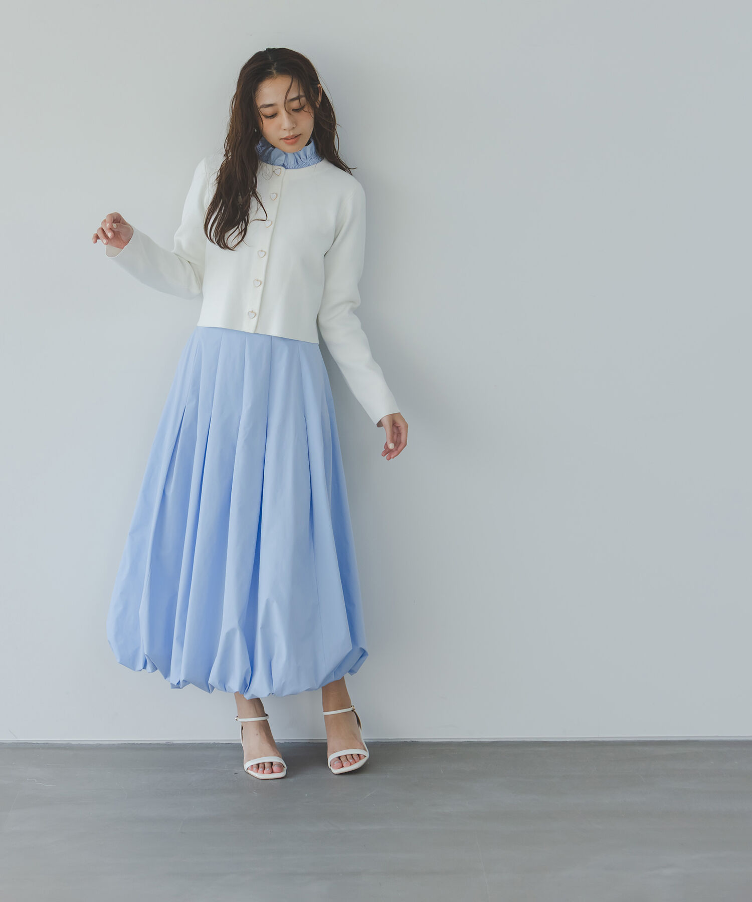  「ハートボタンニットジャケット」|ニット・セーター|