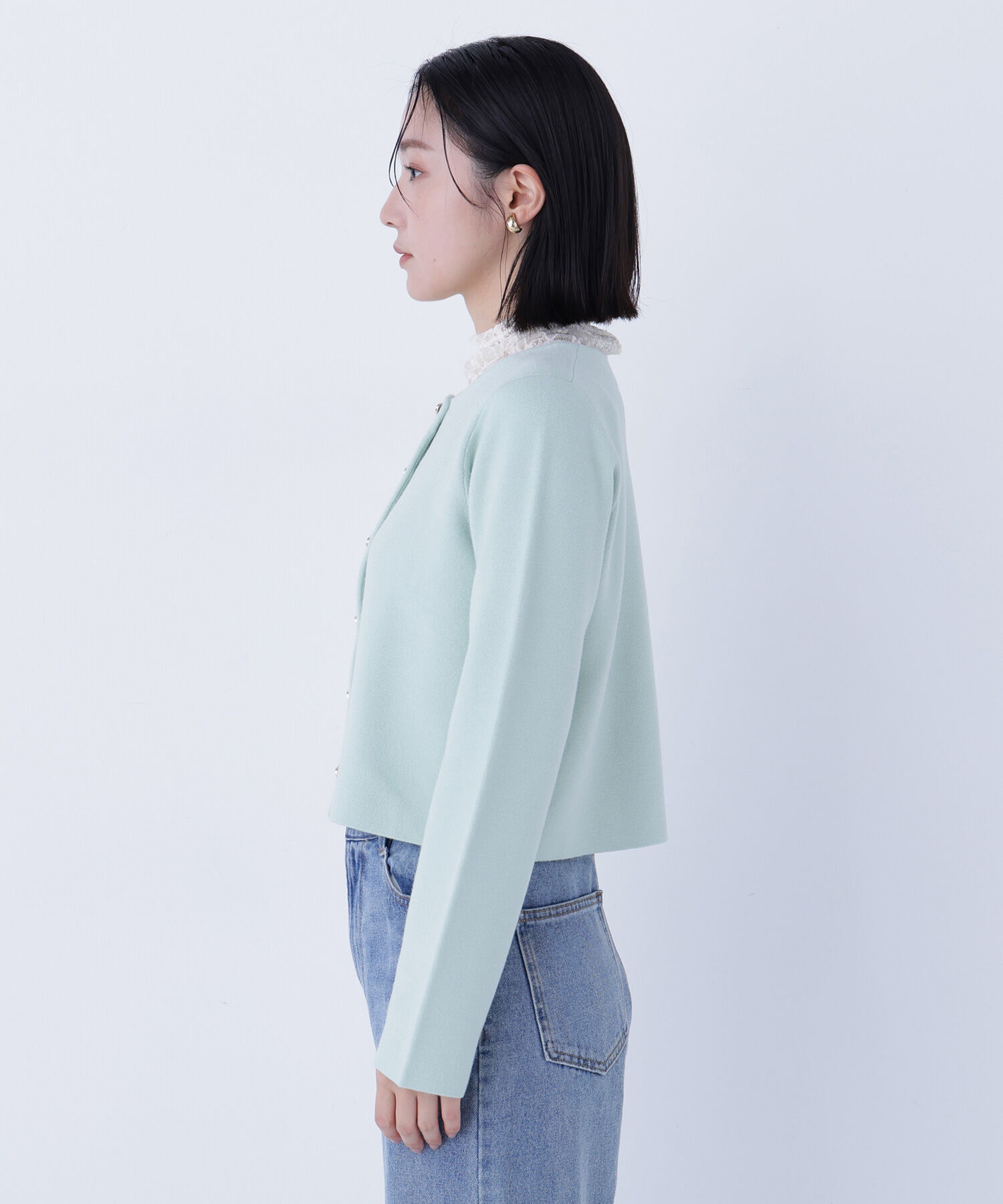  「ハートボタンニットジャケット」|ニット・セーター|