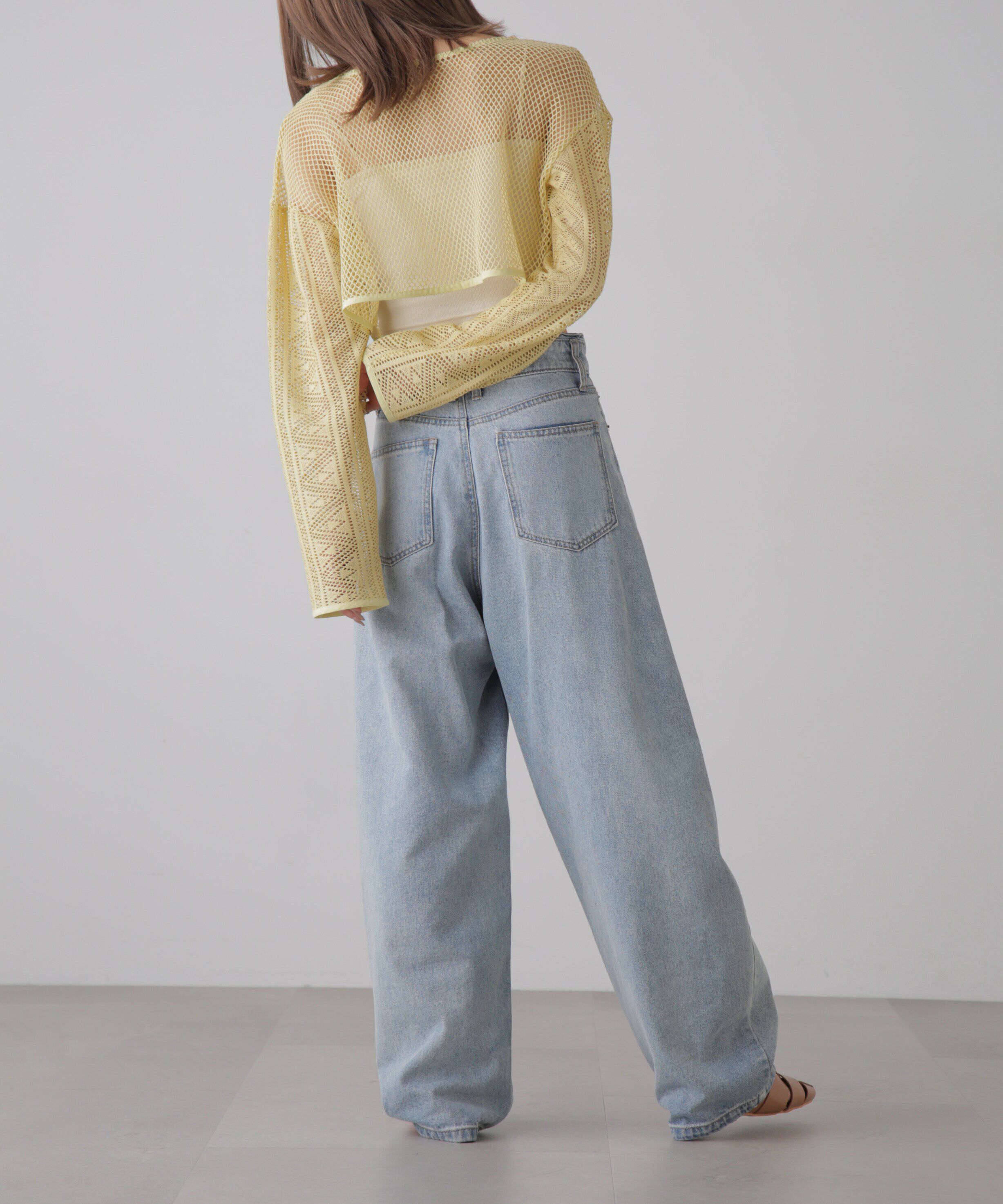  「前後2wayダブルリボンメッシュカーディガン」|シャツ・ブラウス|