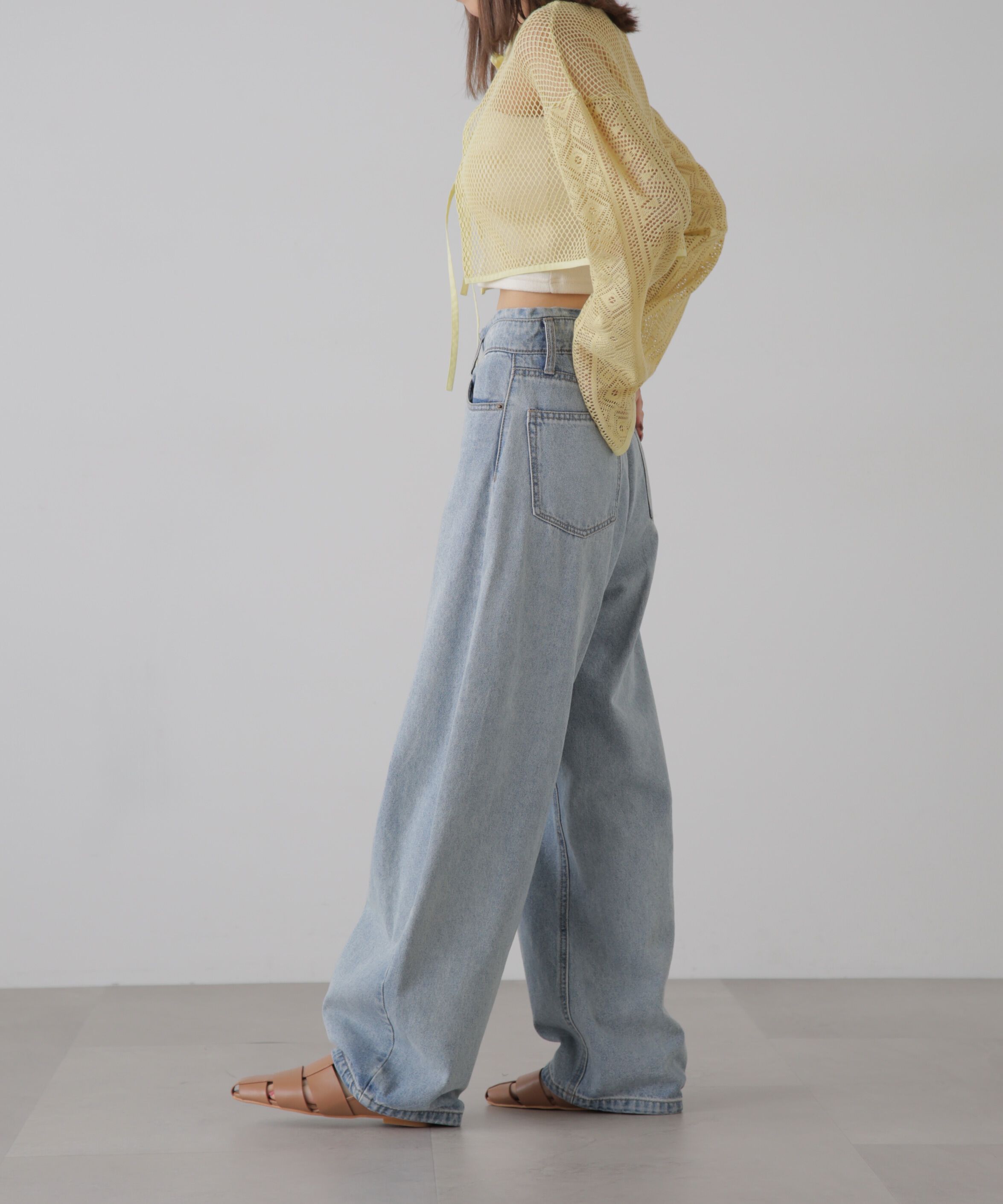  「前後2wayダブルリボンメッシュカーディガン」|シャツ・ブラウス|