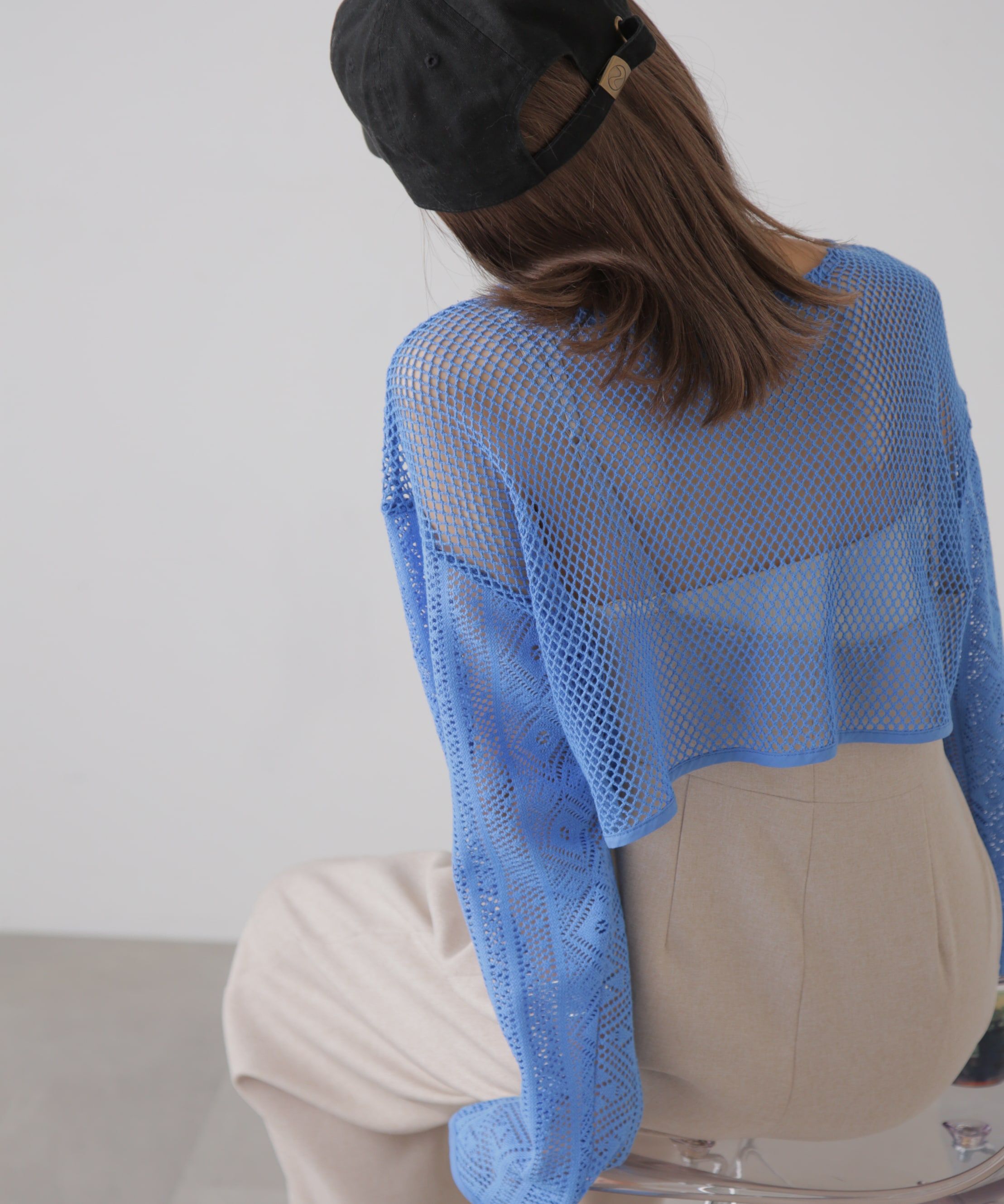  「前後2wayダブルリボンメッシュカーディガン」|シャツ・ブラウス|