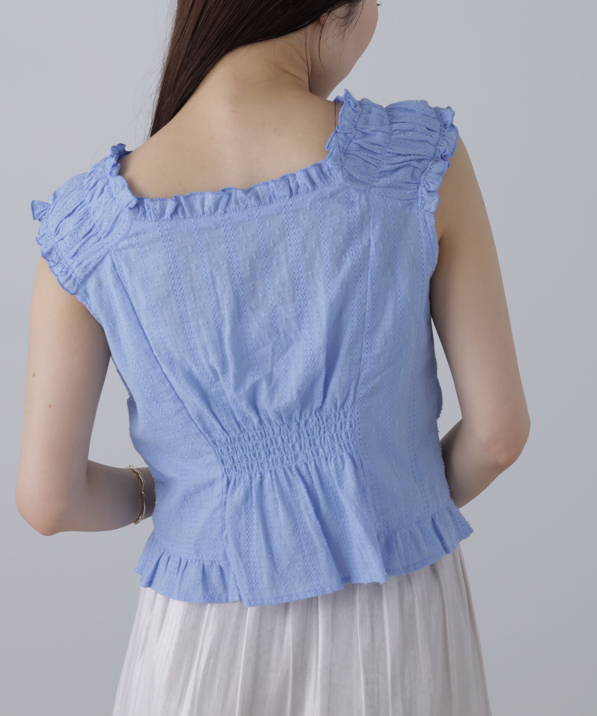  「ドロストリボンフレンチブラウス」|シャツ・ブラウス|