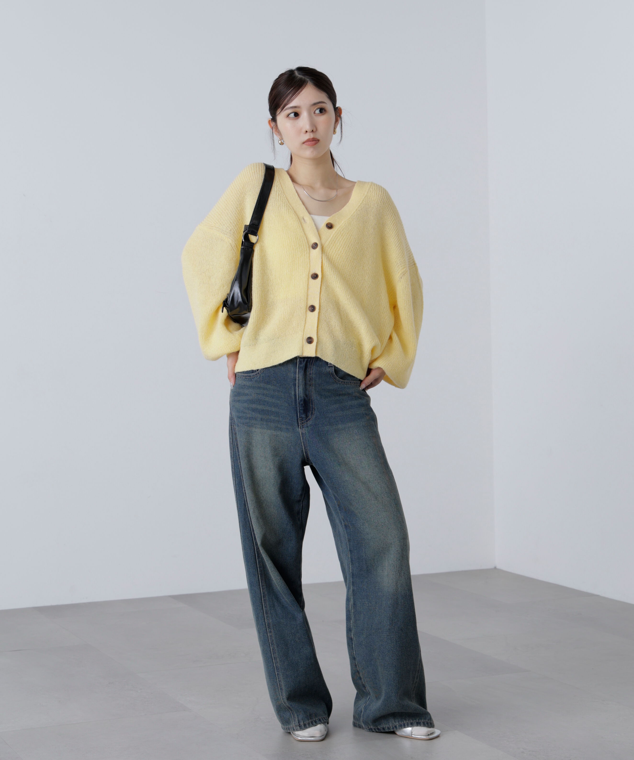  「5GモヘヤタッチVネックカーディガン」|ニット・セーター|